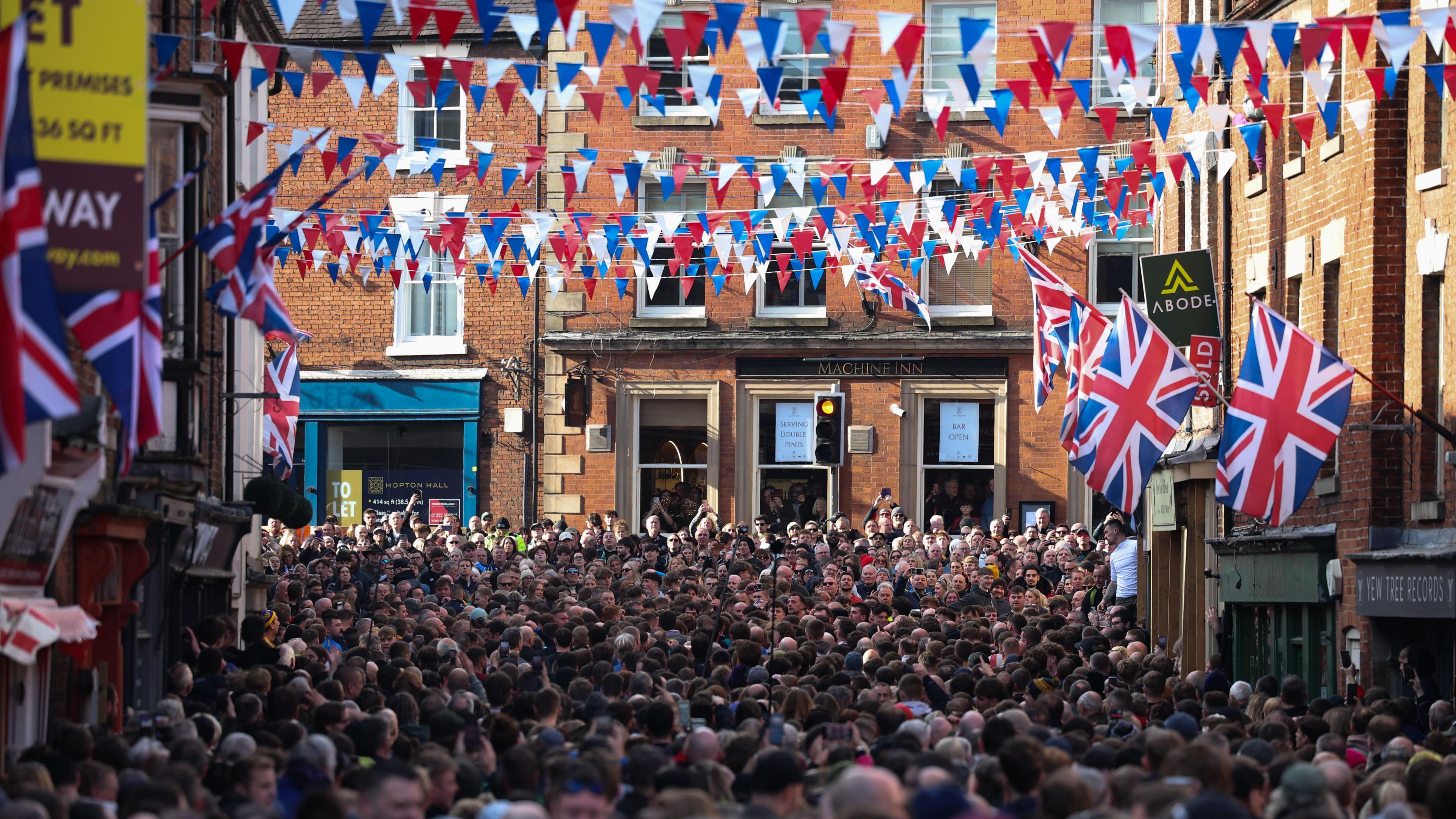 Hundreds of people in Ashbourne for Royal Shrovetide Football