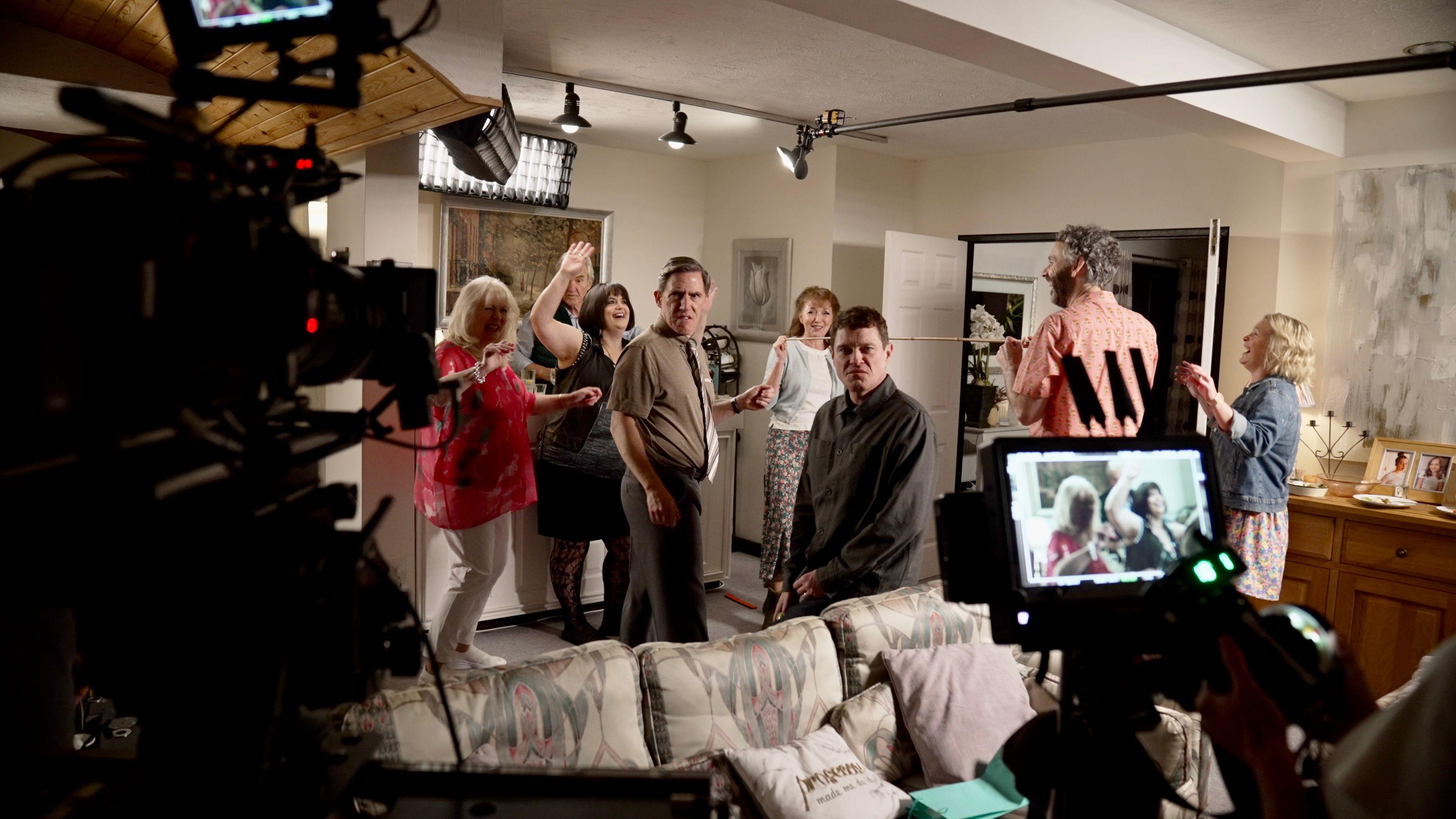 The cast of Gavin & Stacey filming their Christmas special