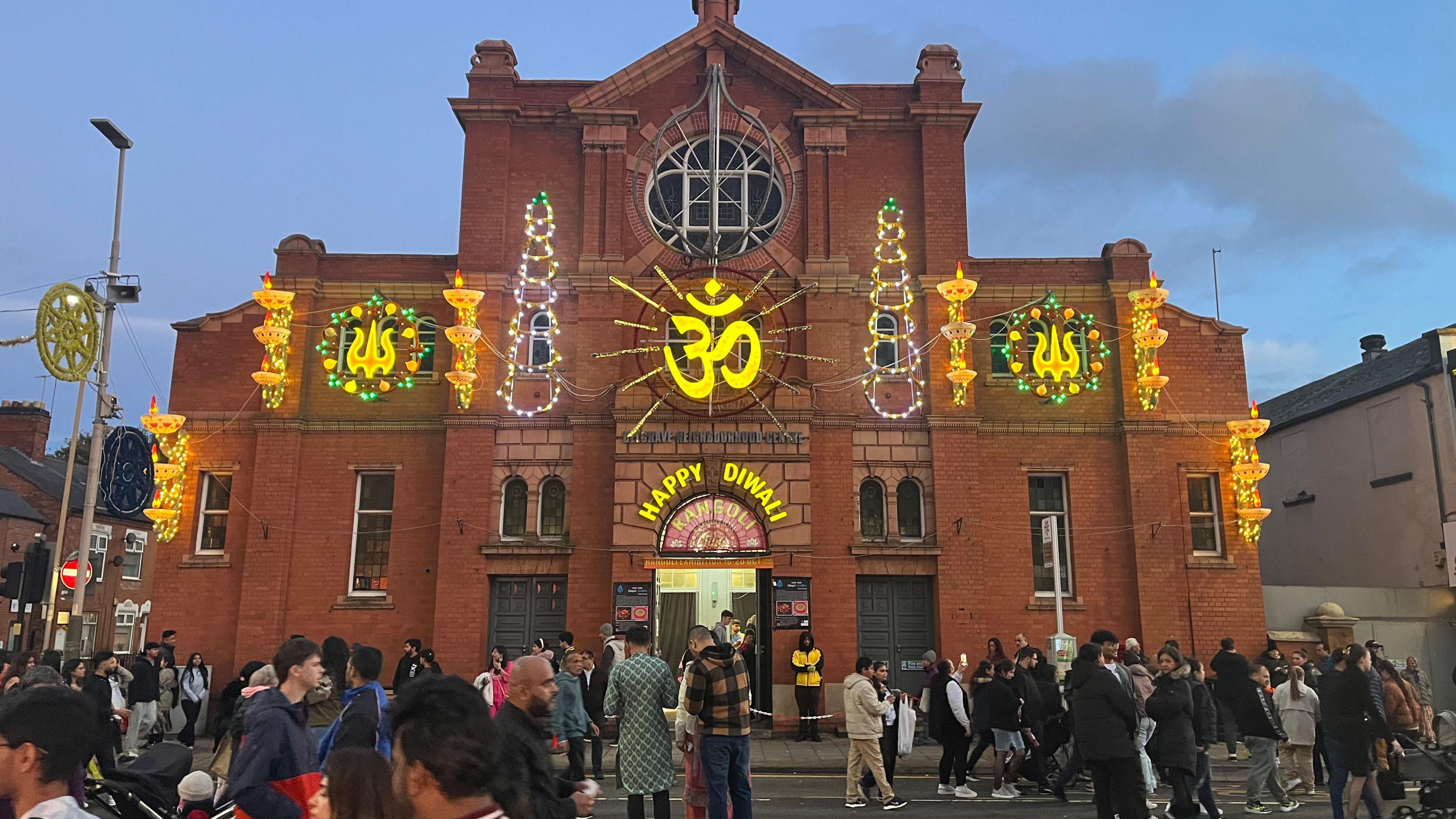 Decorated Belgrave Road in Leicester 