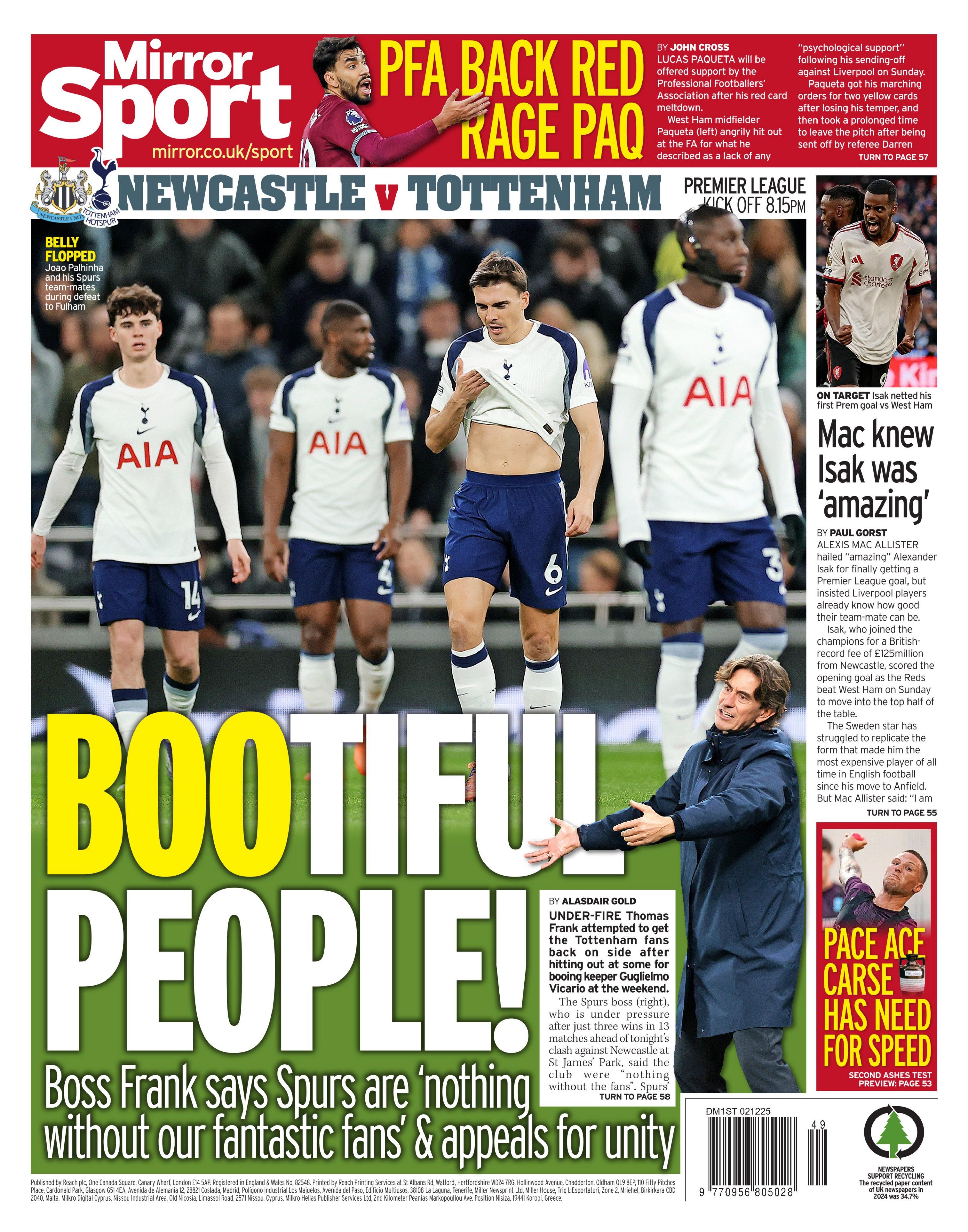 Mirror sports section