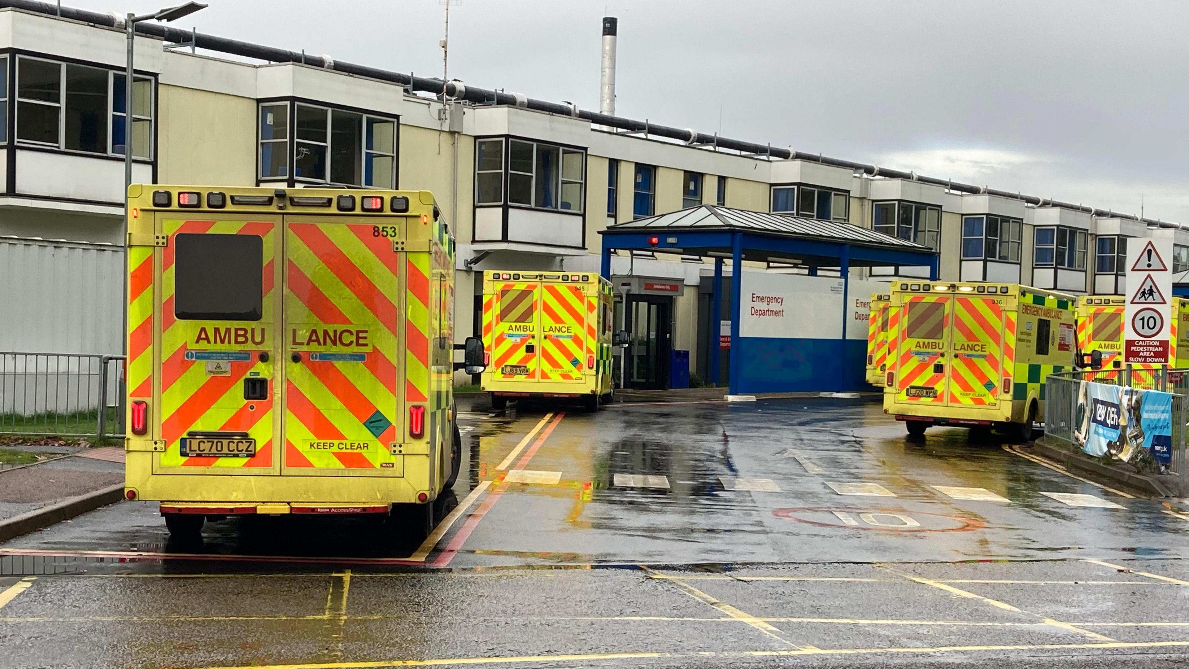 The entrance of the emergency department at the Queen Elizabeth Hospital