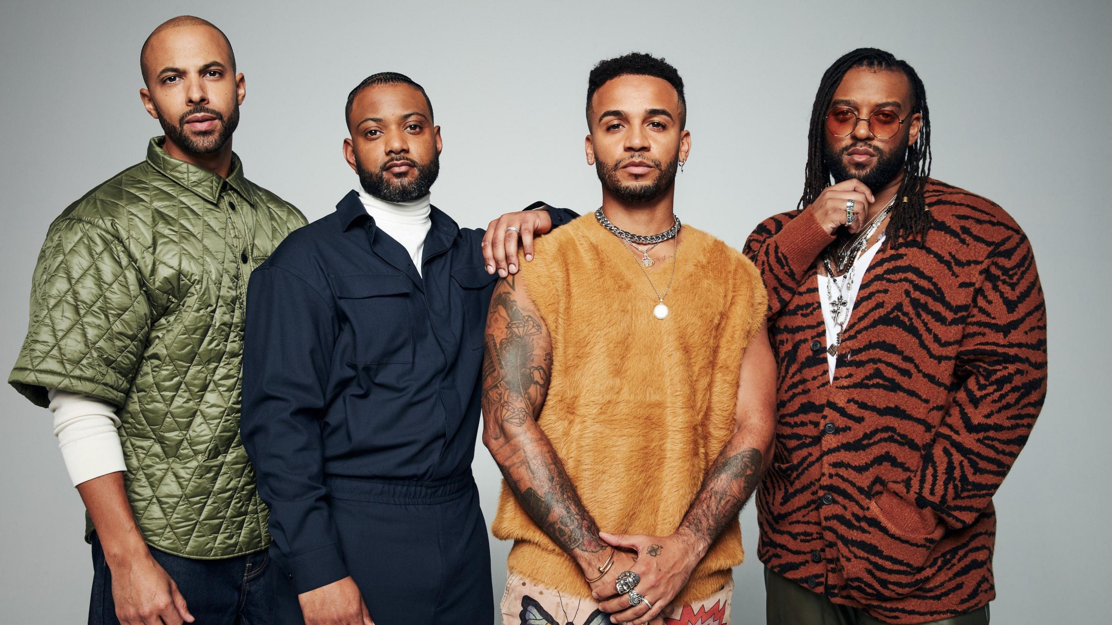 Marvin Humes, Aston Merrygold, JB Gill and Oritse Williams in a promotional picture for their most recent tour