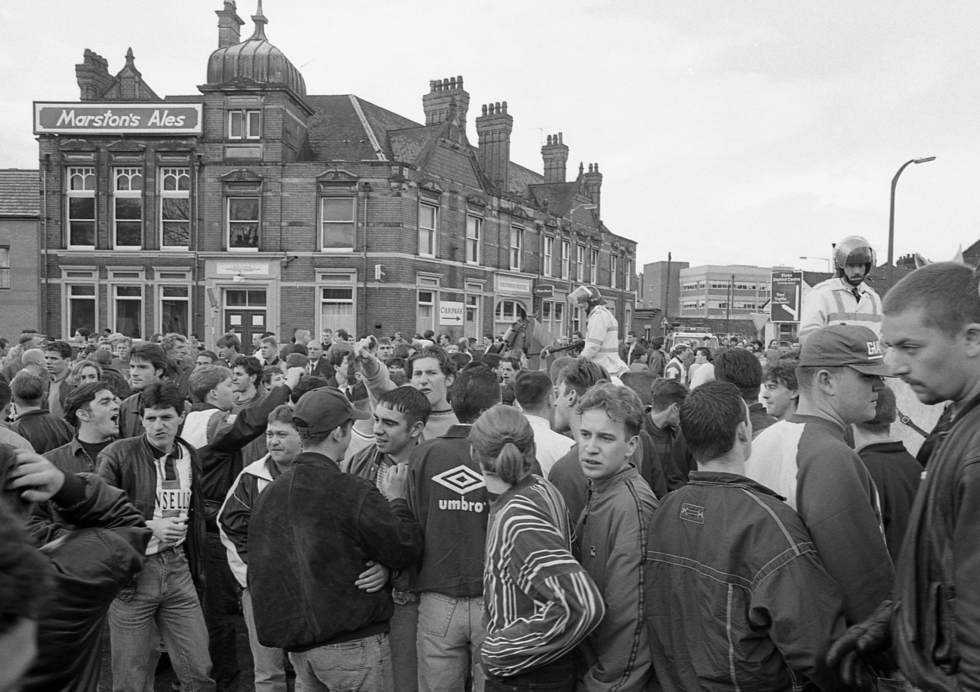 Stoke fans outside the Victoria Ground