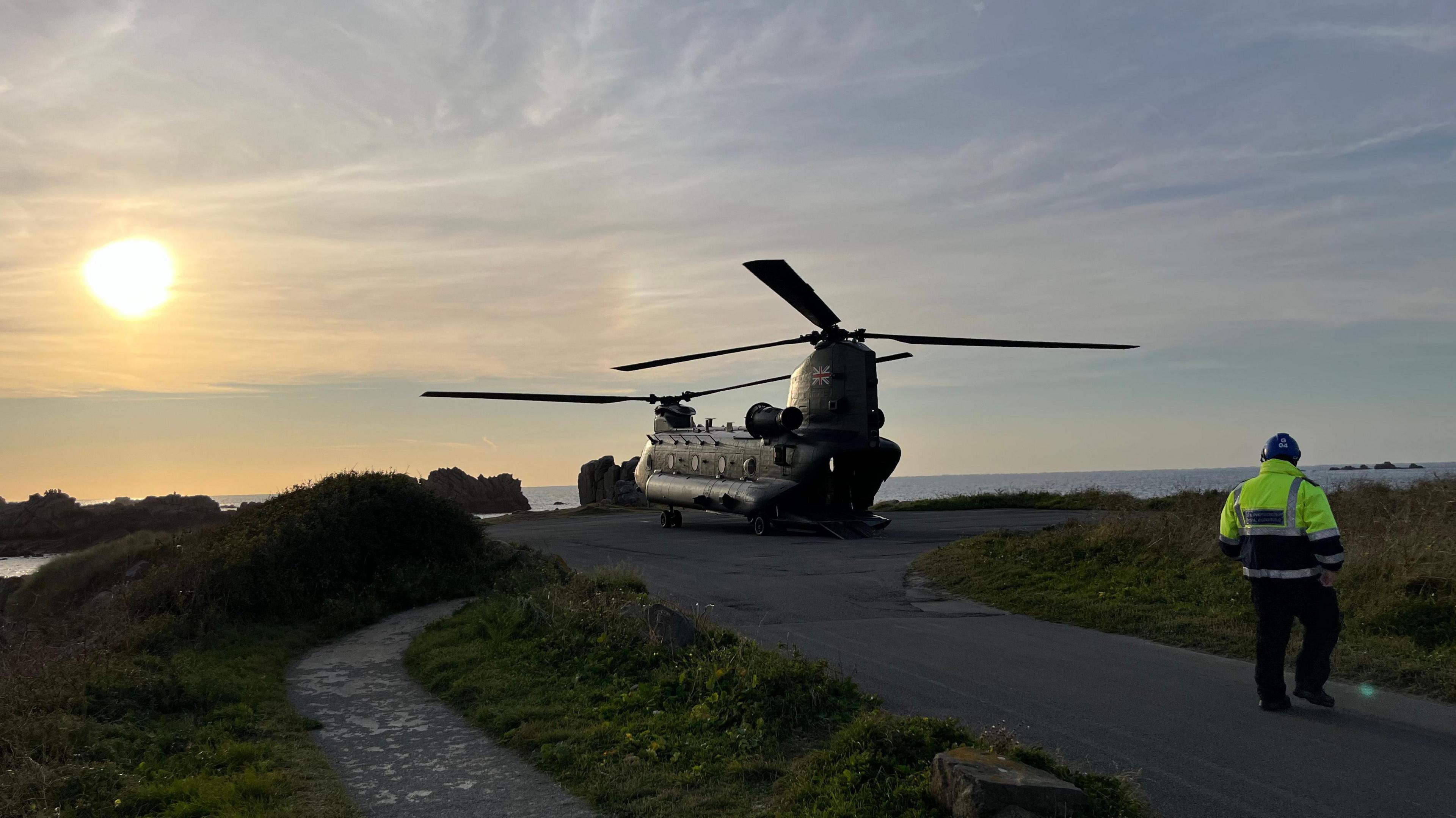 Close up of the chinook helicopter