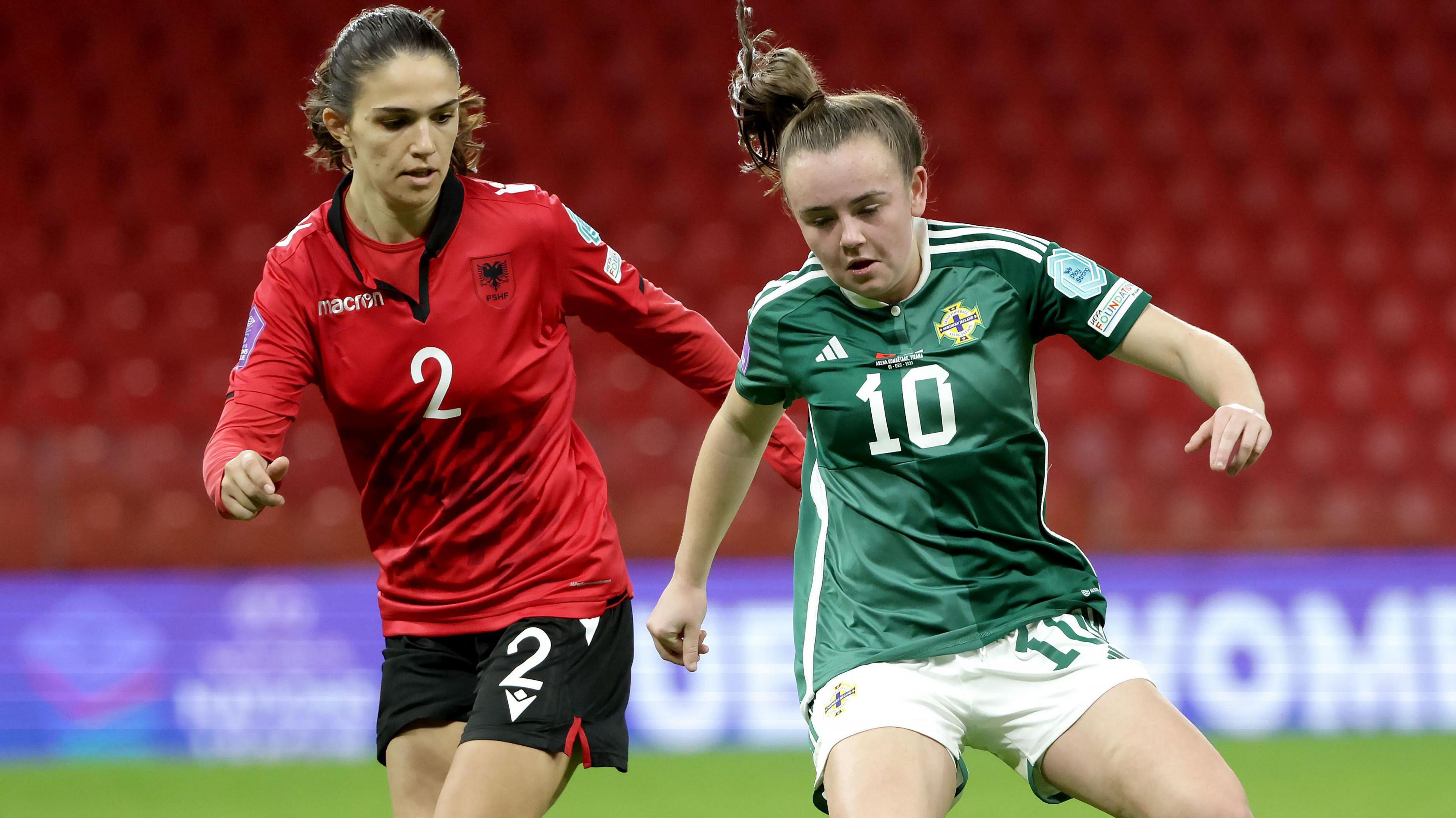 Keri Halliday in action for Northern Ireland