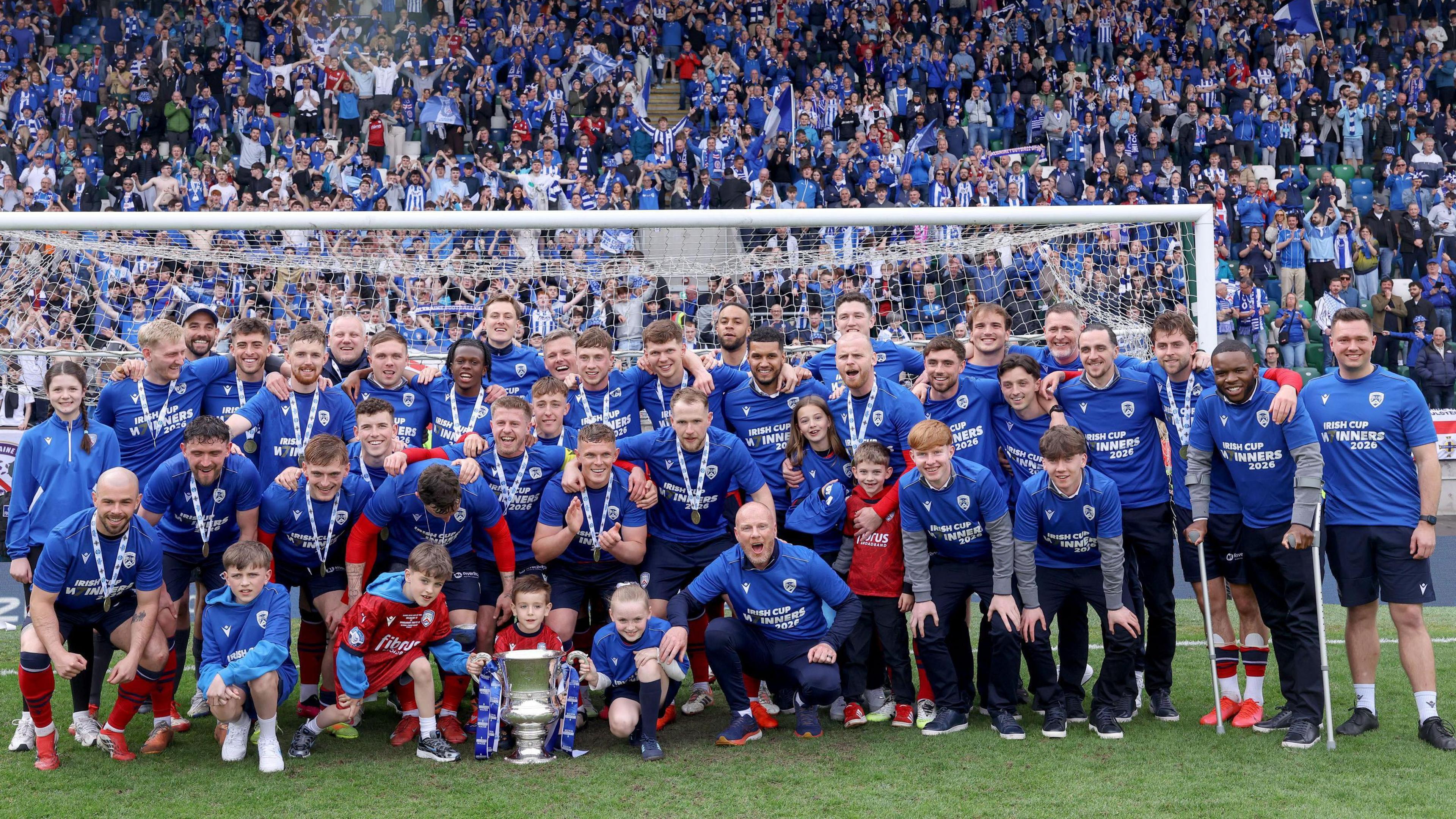 Coleraine celebrate winning Irish Cup