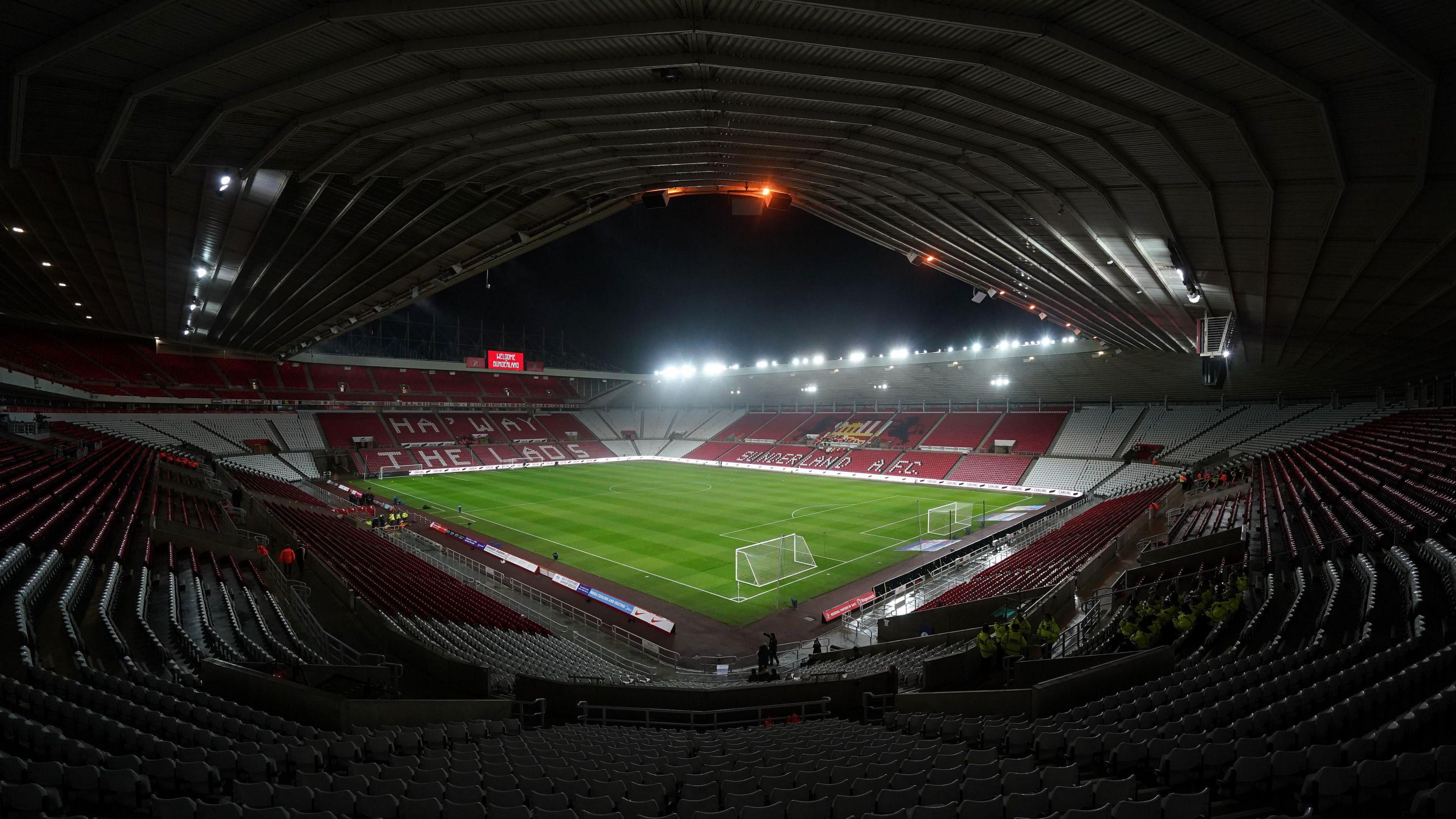 An empty view of the Stadium of Light