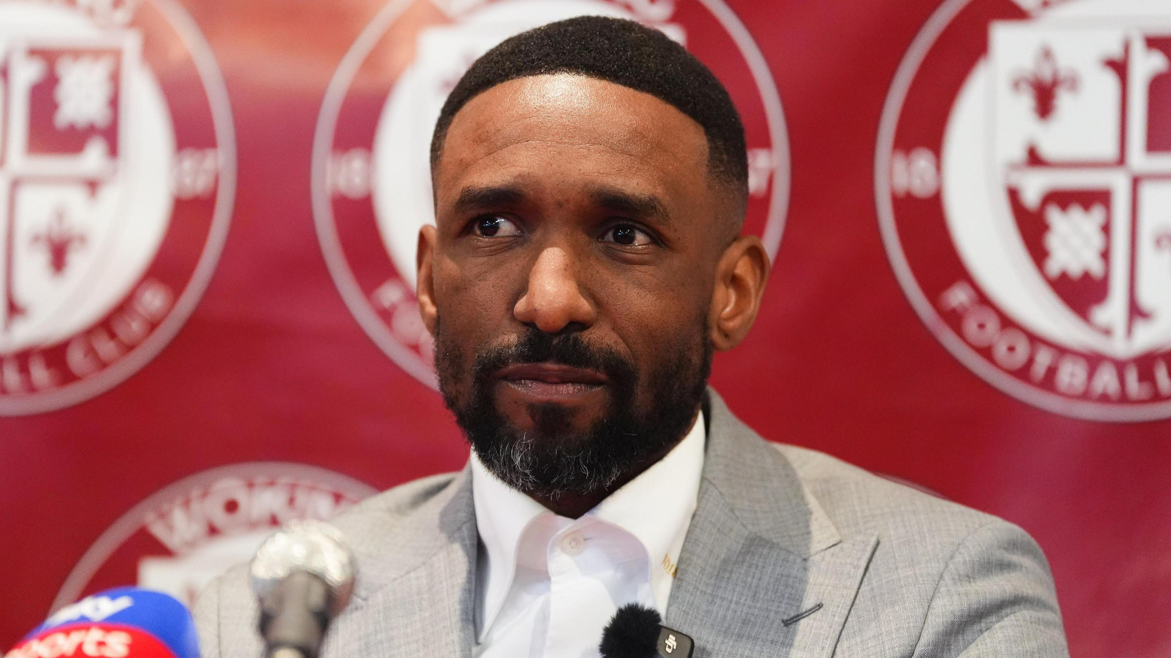 Newly appointed Woking manager Jermain Defoe during a news conference at the Laithwaite Community Stadium, Woking.