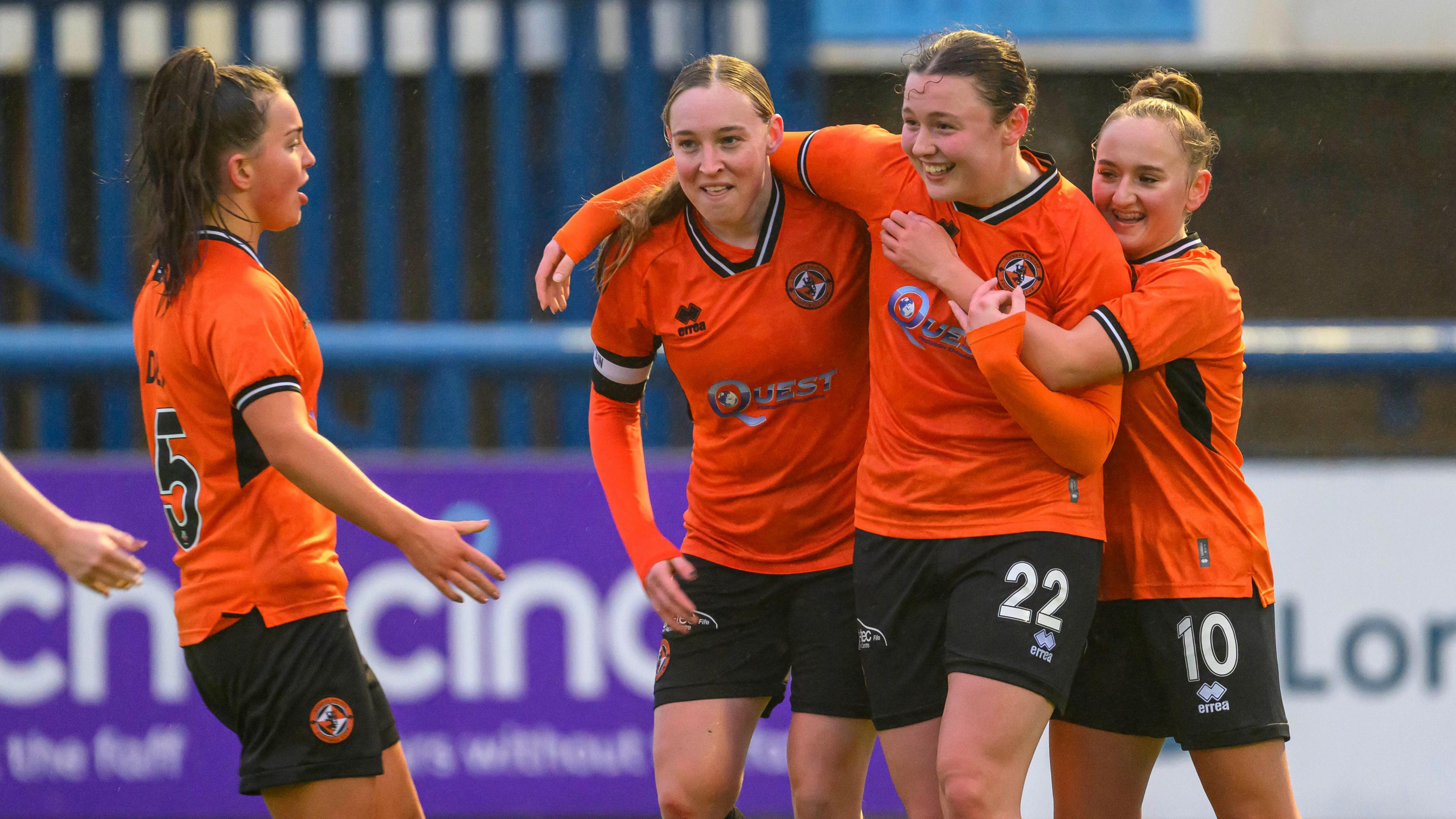 Dundee United players celebrate