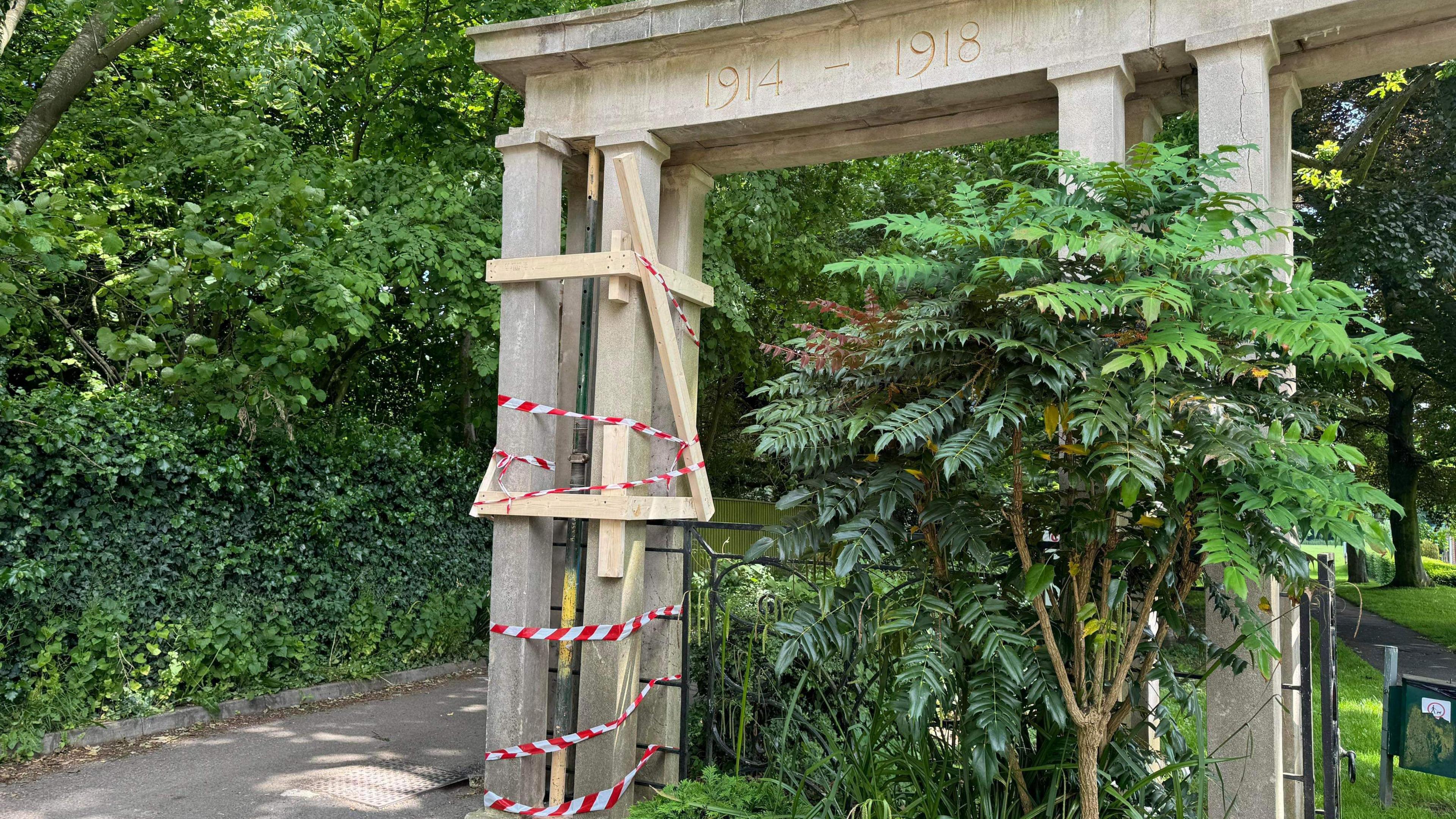 War memorial damaged