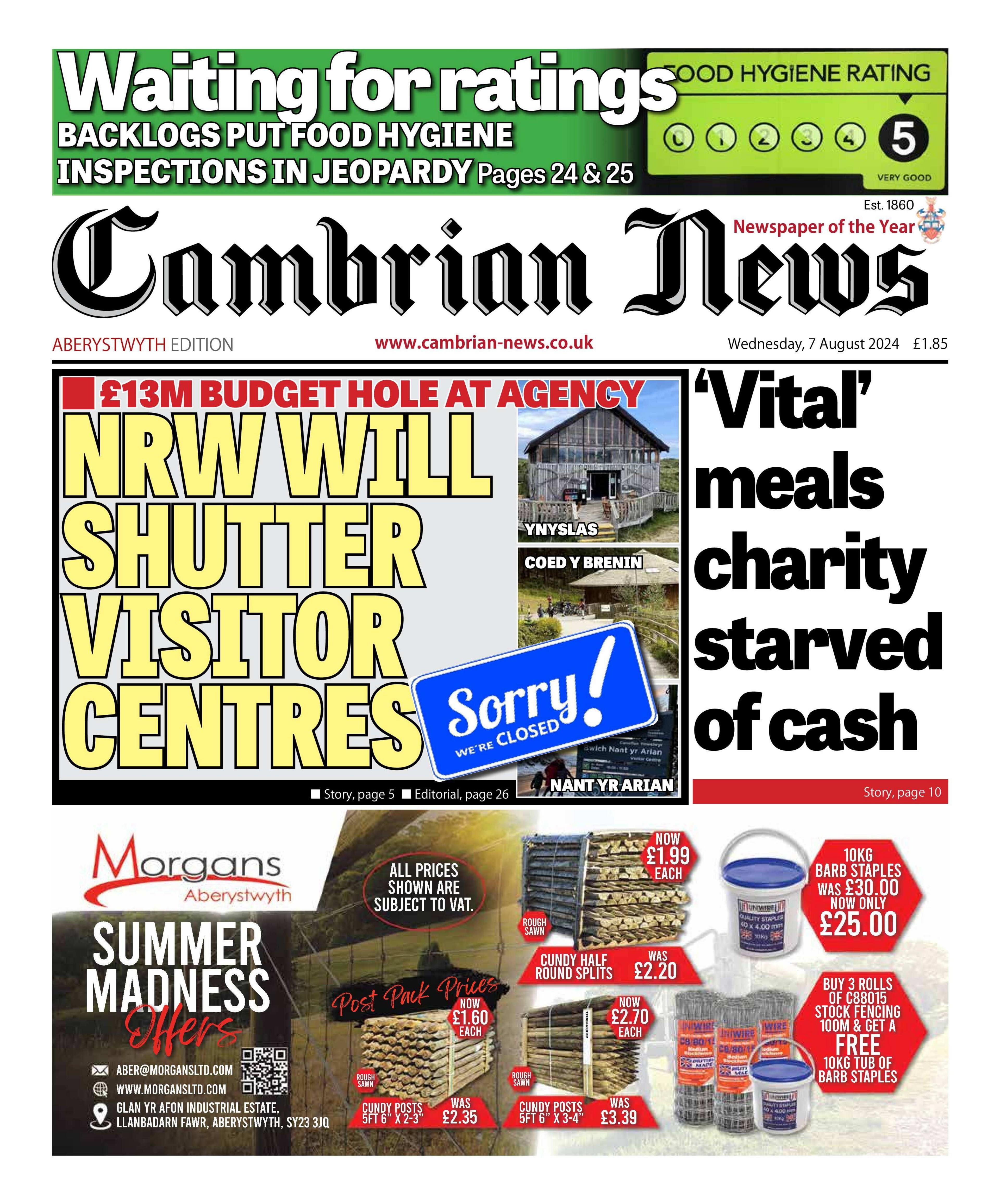 Cambrian News front page