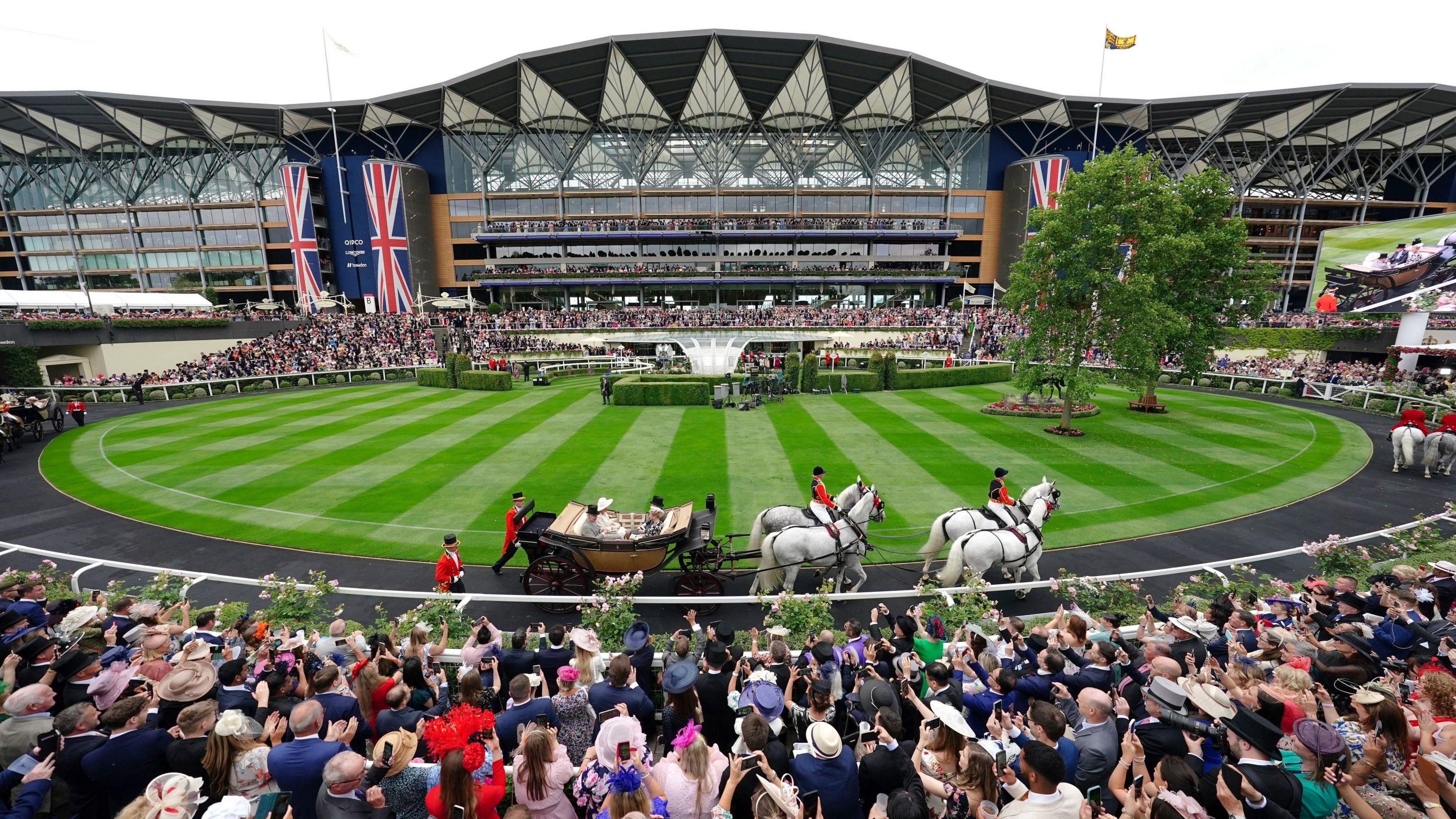 View of the paddock at Ascot Racecourse