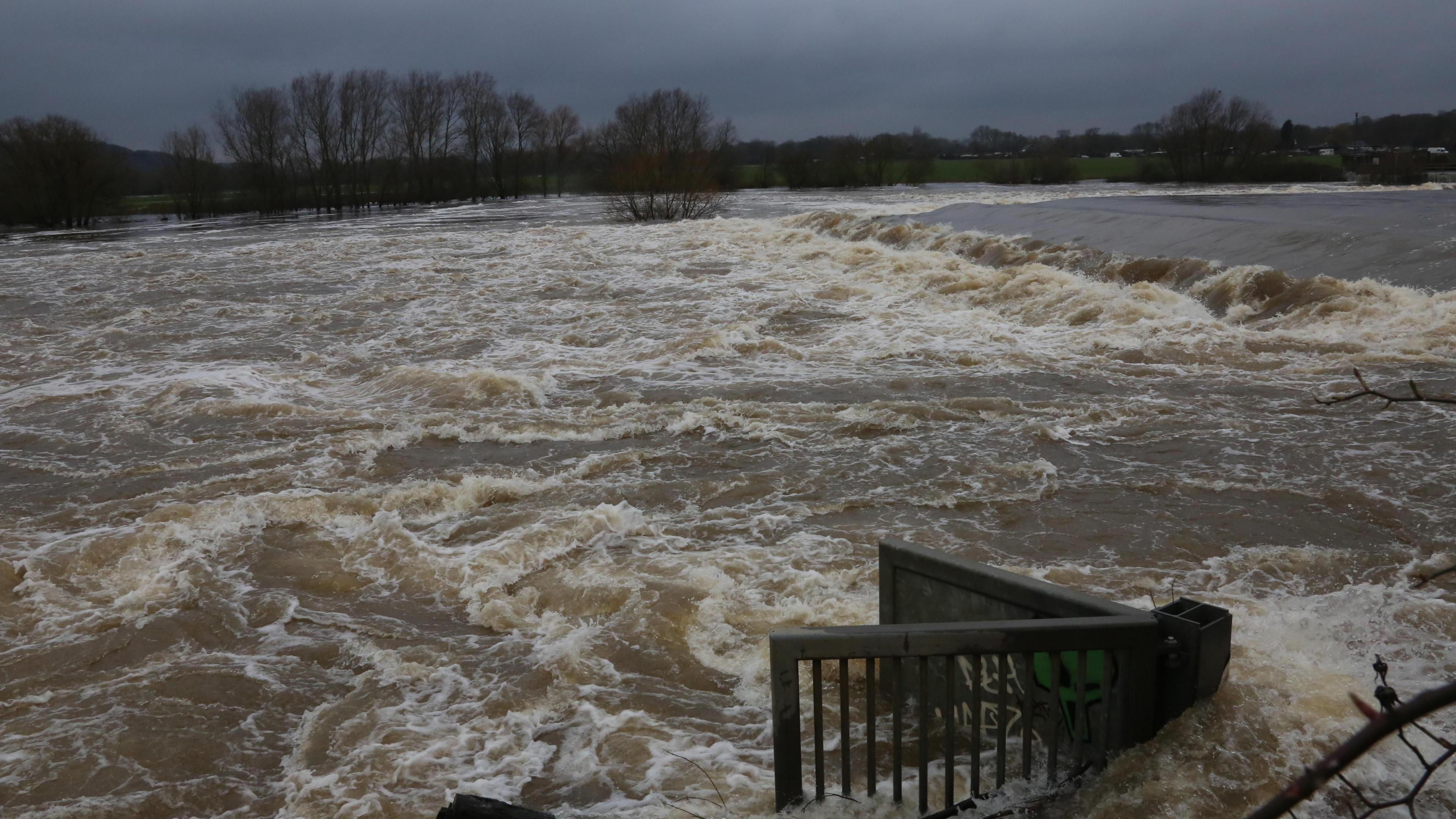 A photo of the River Trent flooded. 
