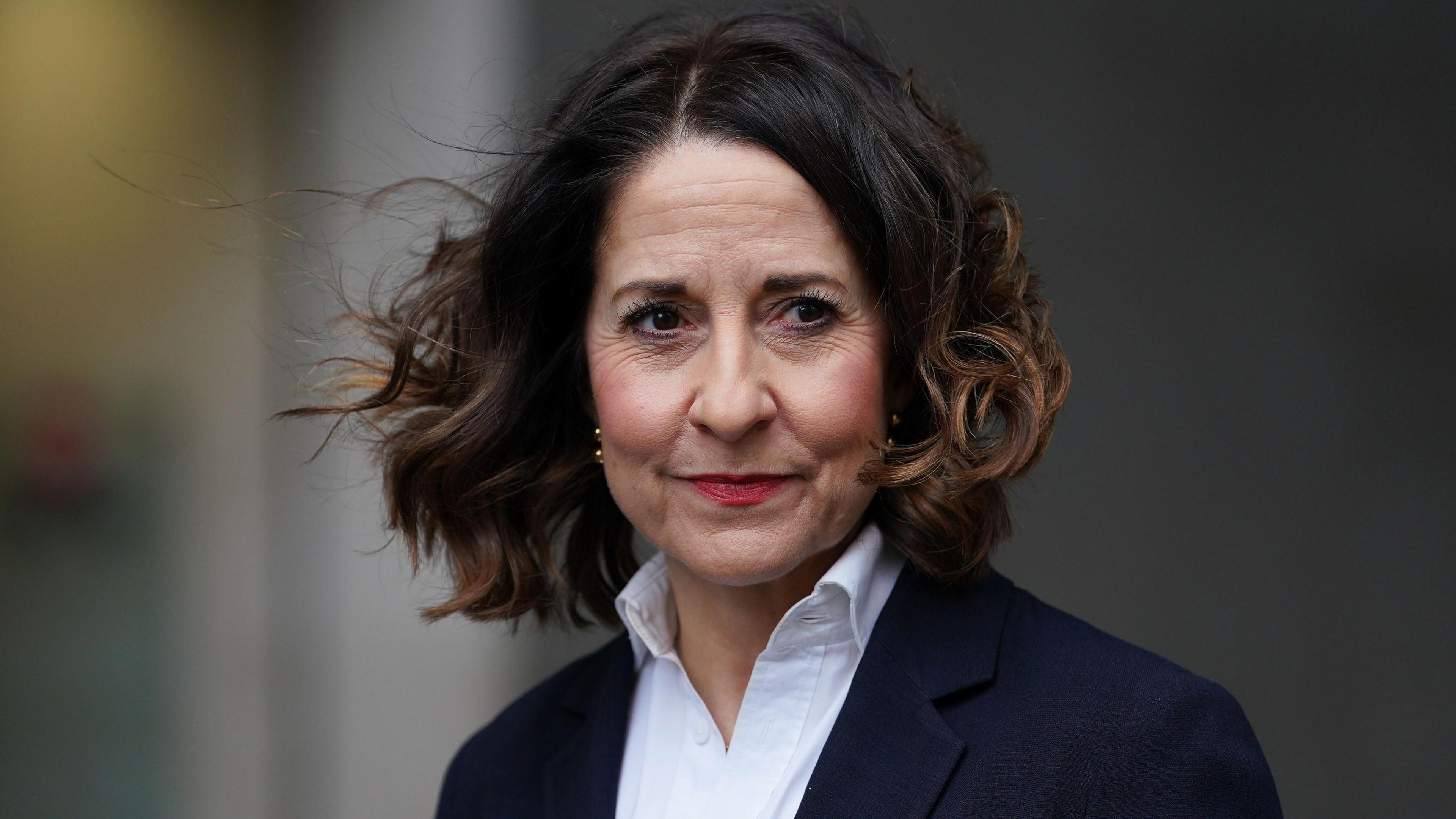 Secretary of State for Work and Pensions Liz Kendall leaves BBC Broadcasting House in London after appearing on Sunday with Laura Kuenssberg