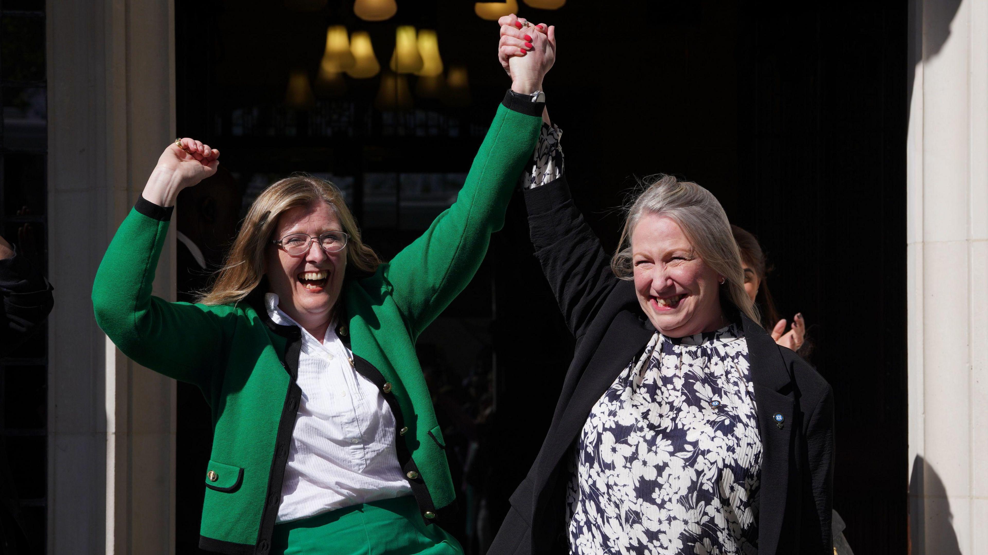 For Women Scotland celebrate after winning the Supreme Court case.
