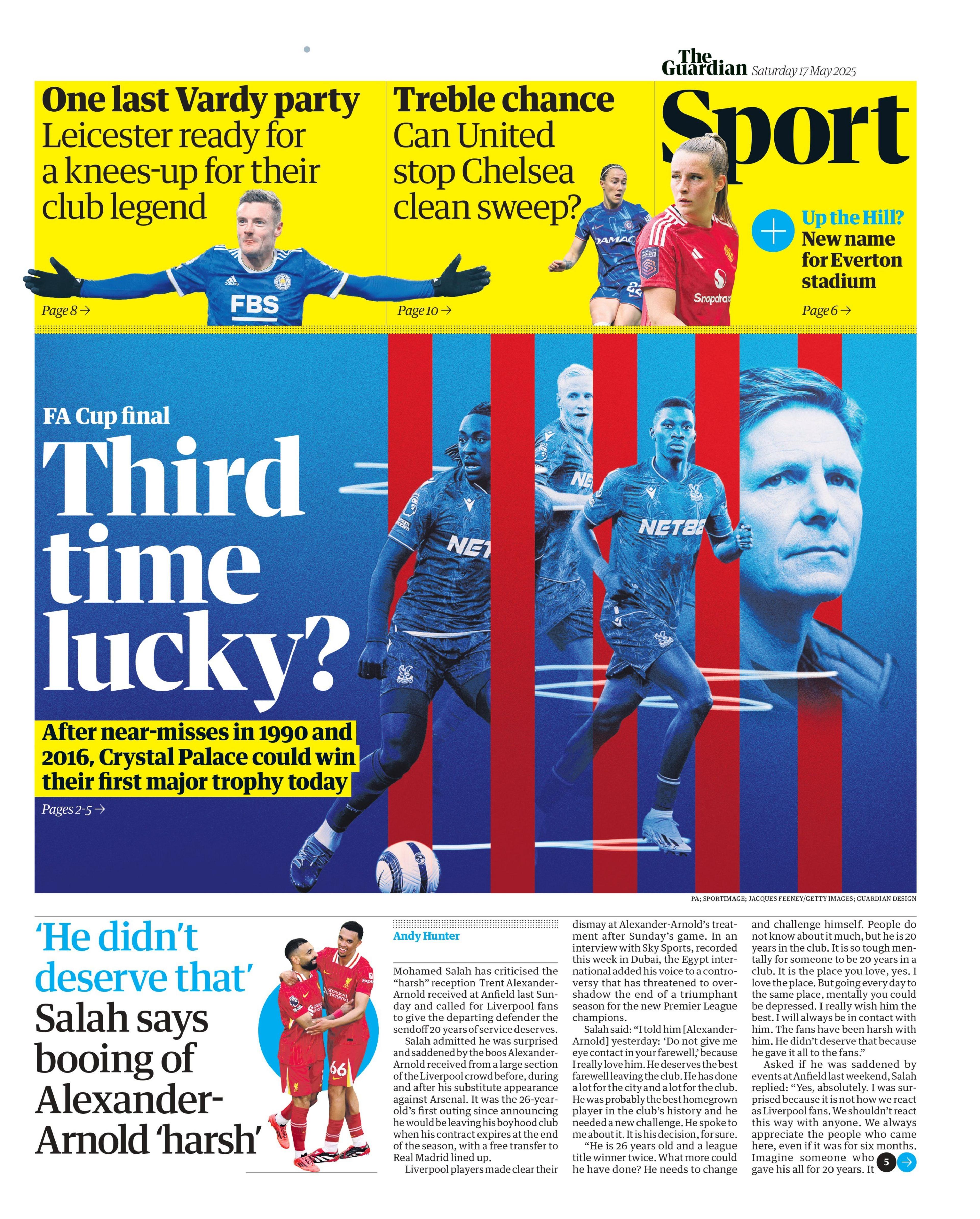 Guardian sports section