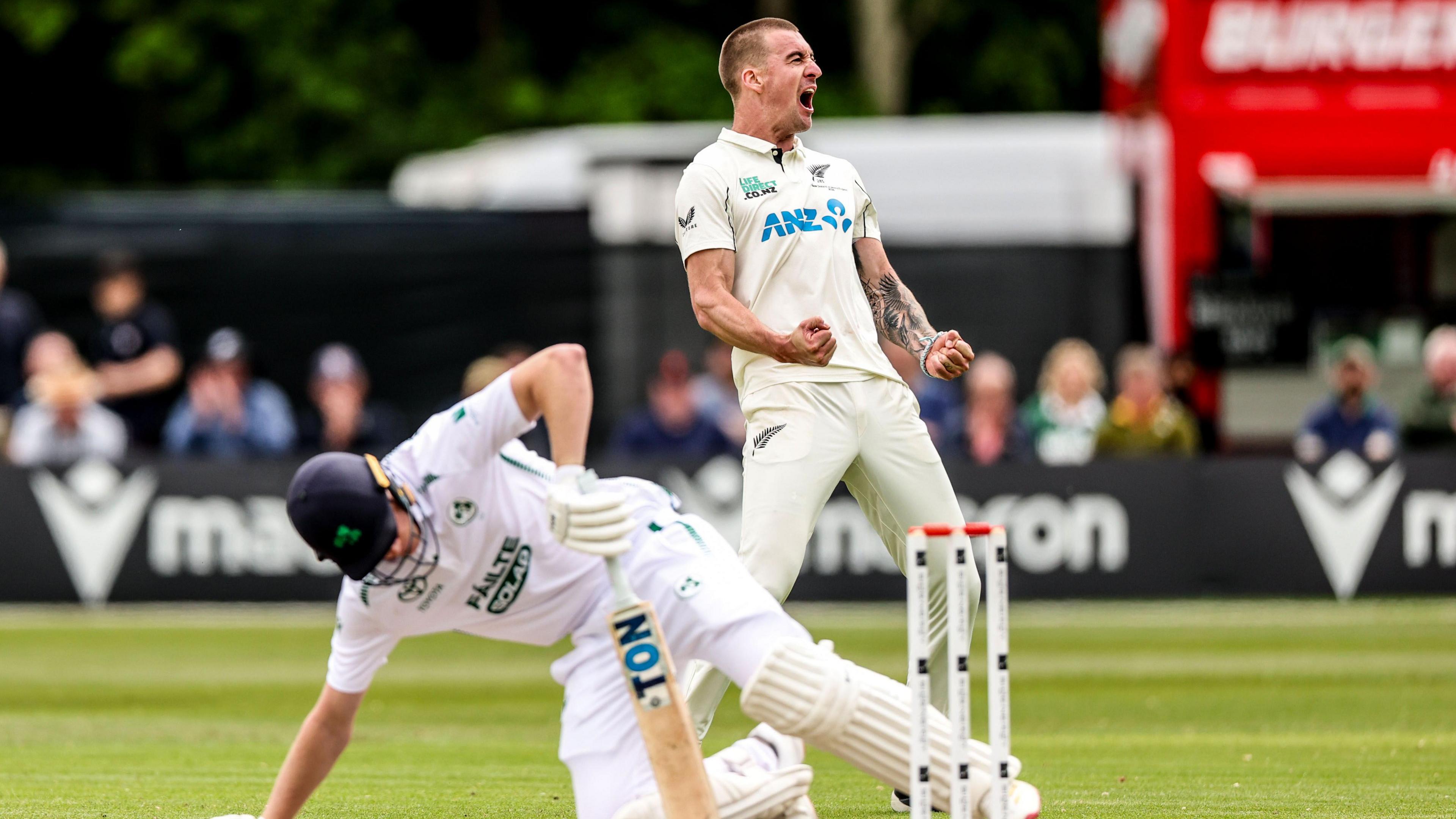 Blair Tickner celebrates