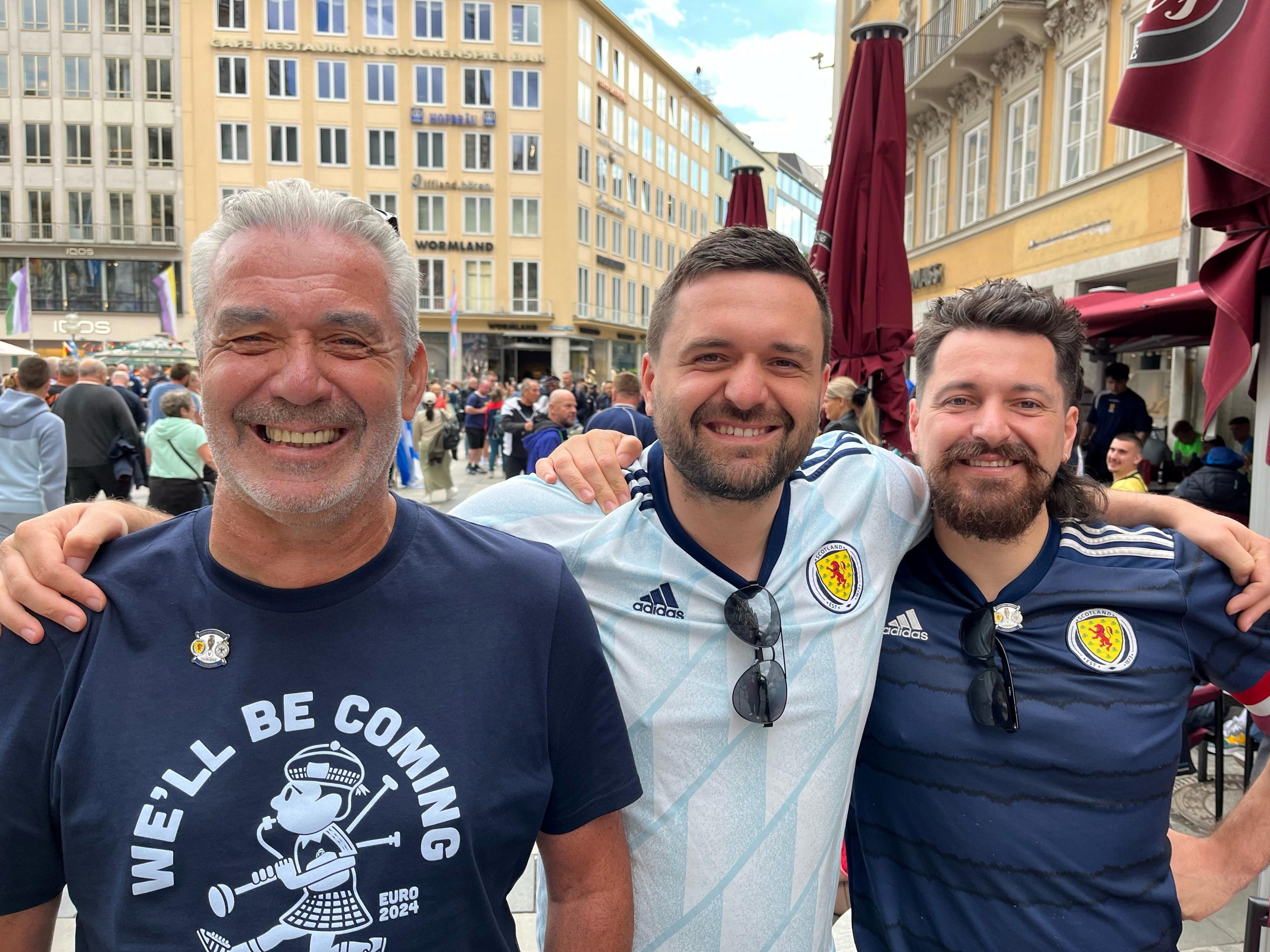 Stewart Wilson (left) and his sons Grant and David