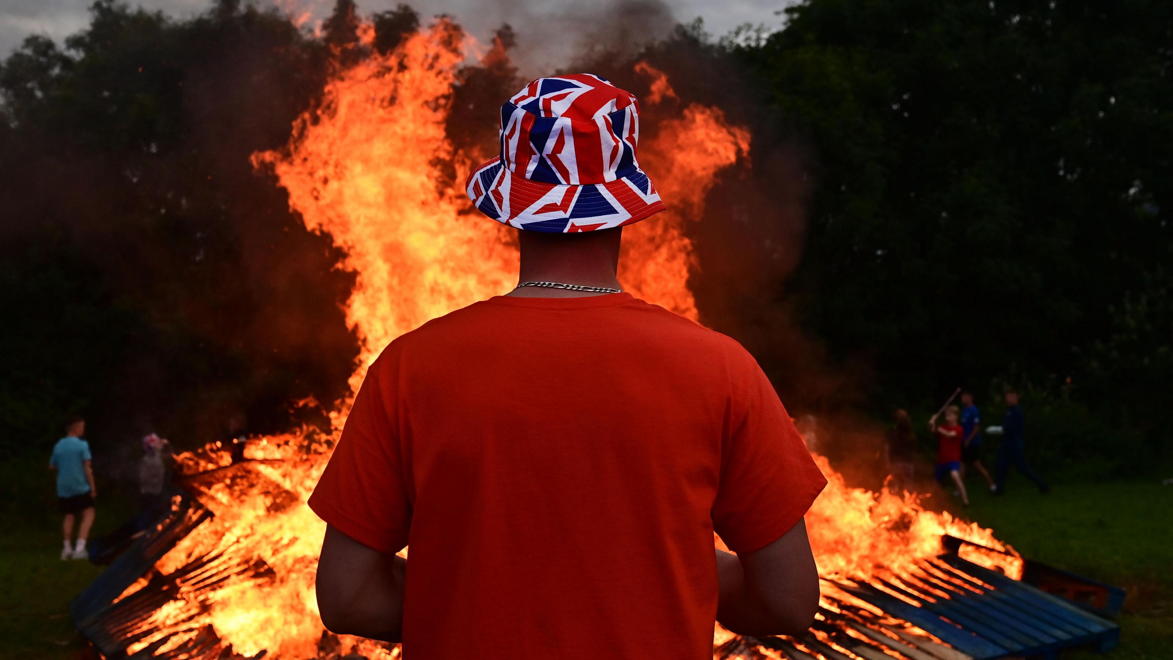 Families Enjoying the children’s Bonfire at Ballysillan in North Belfast on the 11th Night