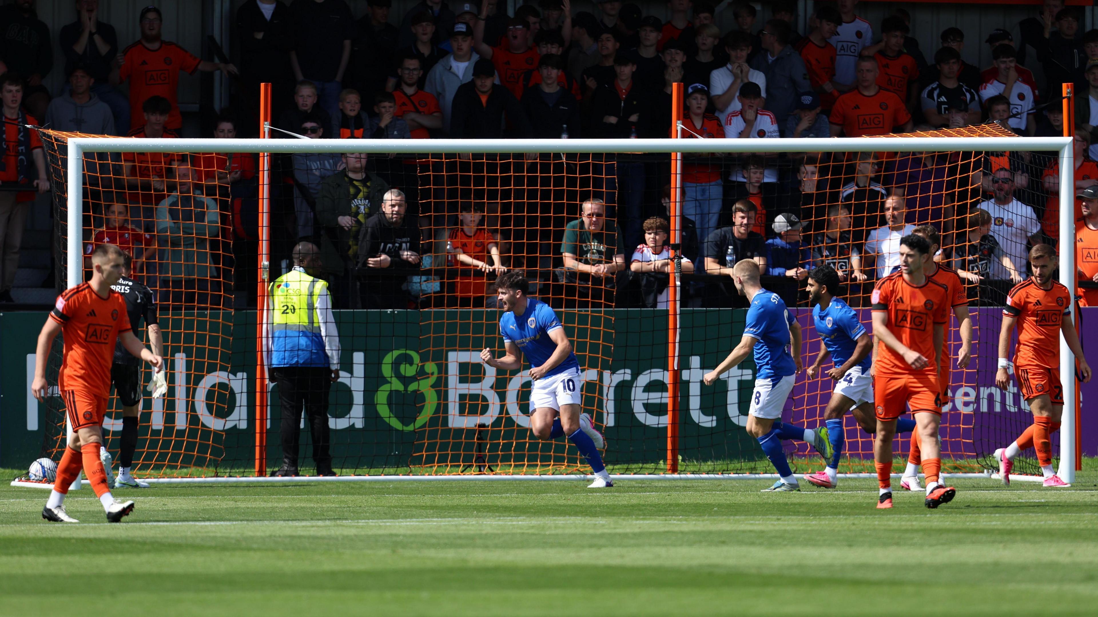 Lee Bonis of Chesterfield celebrates