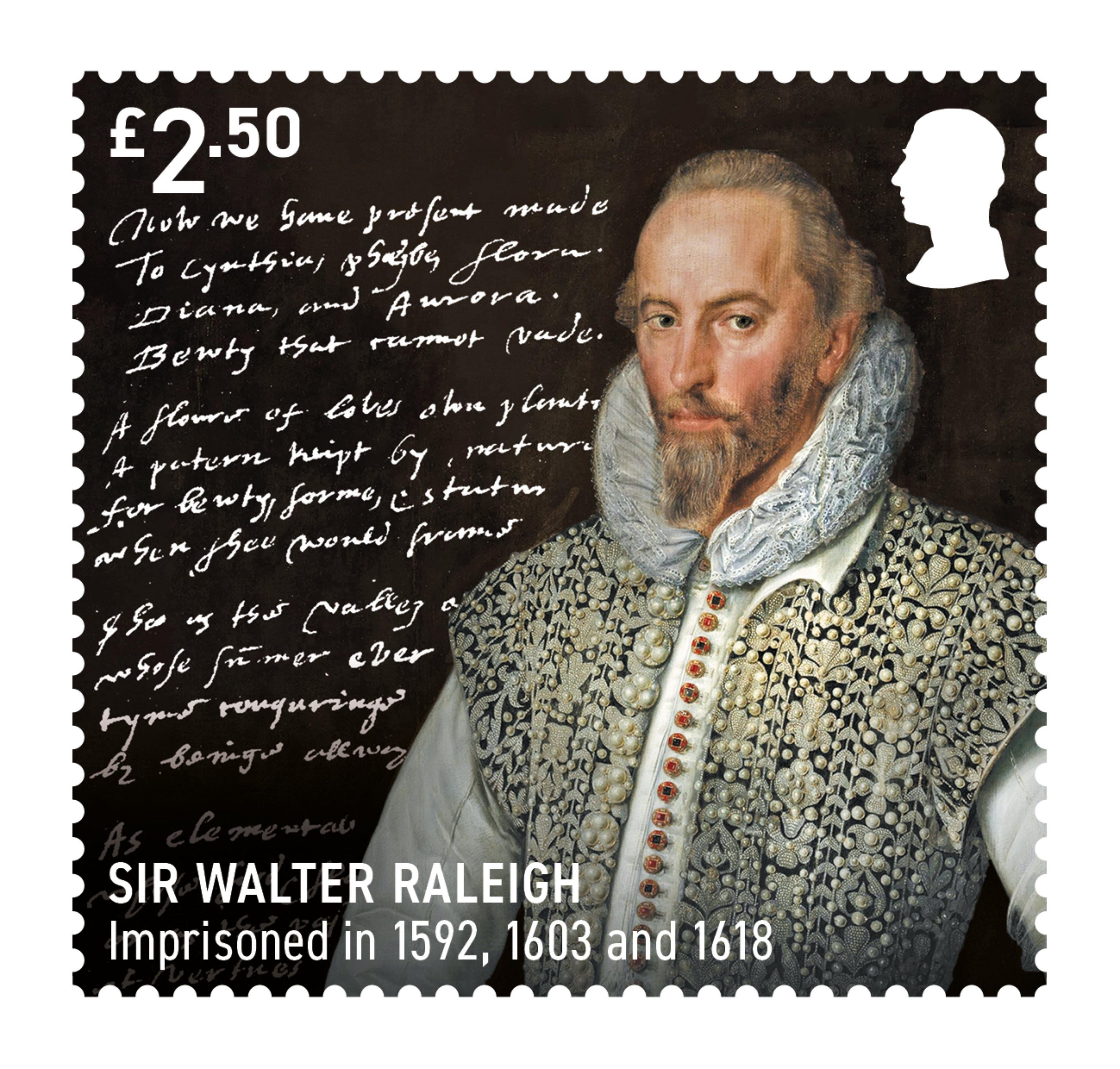 Stamp featuring Sir Walter Raleigh