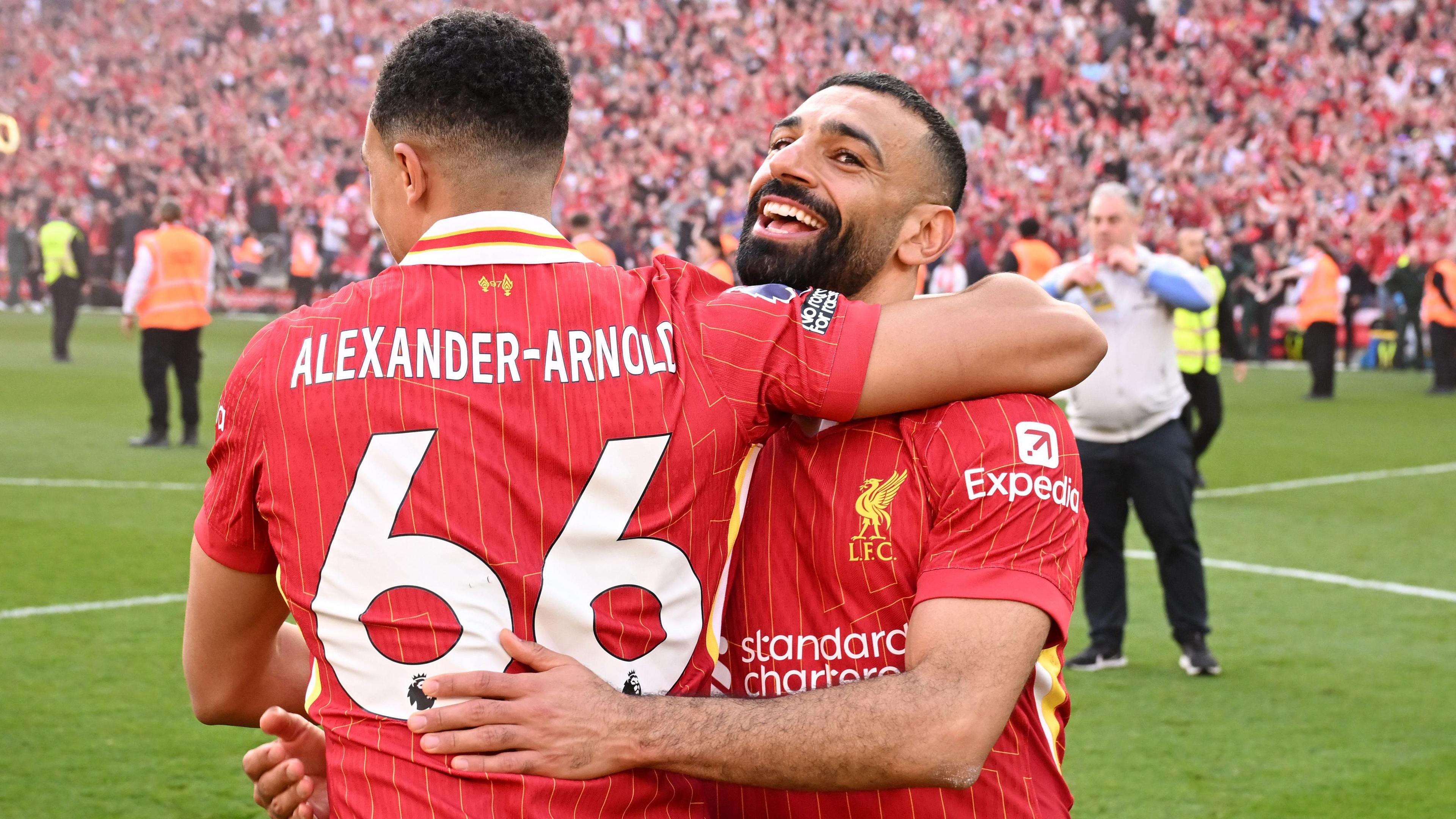 Mohamed Salah and Trent Alexander-Arnold