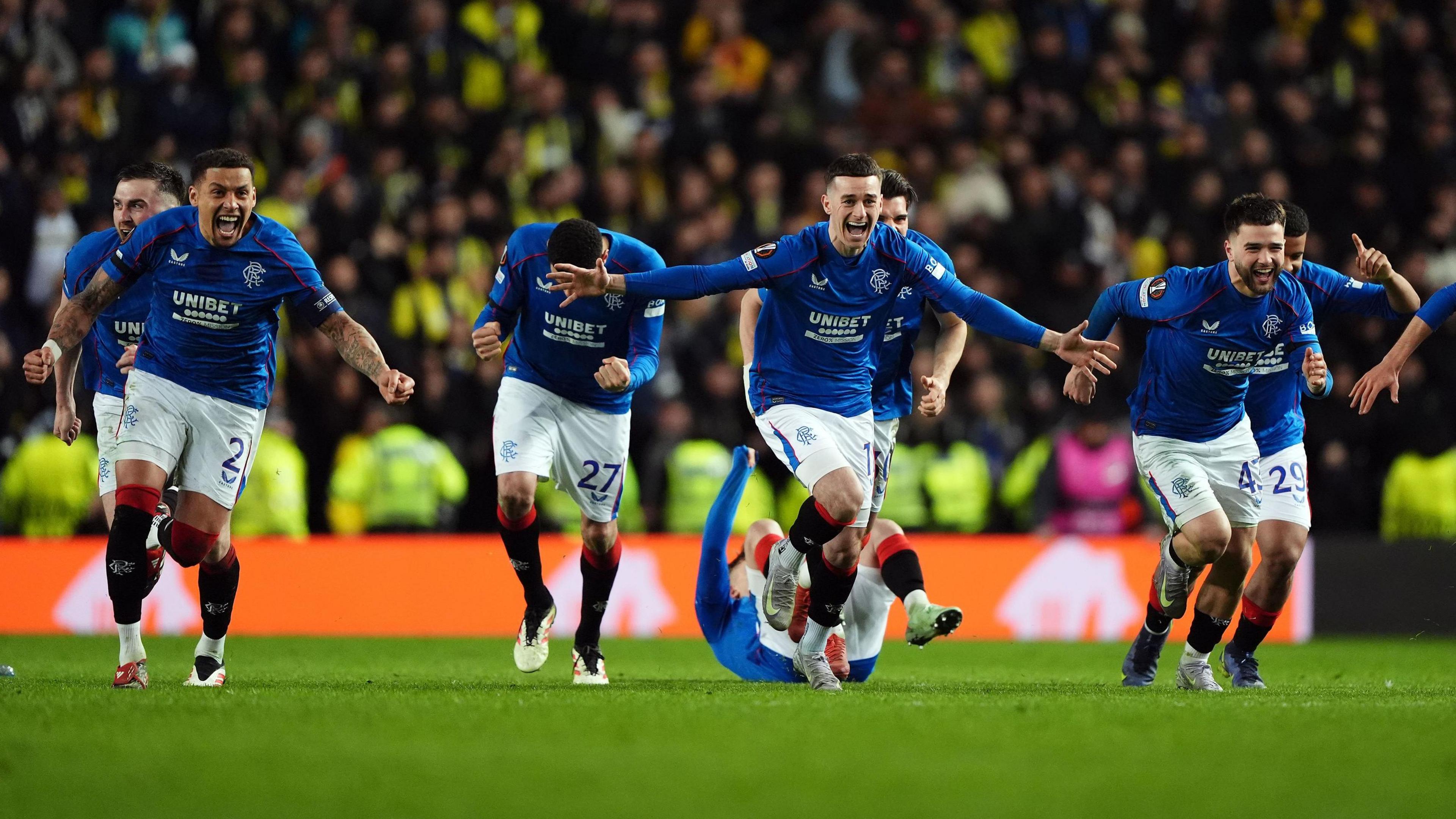 Rangers celebrate penalty shootout win