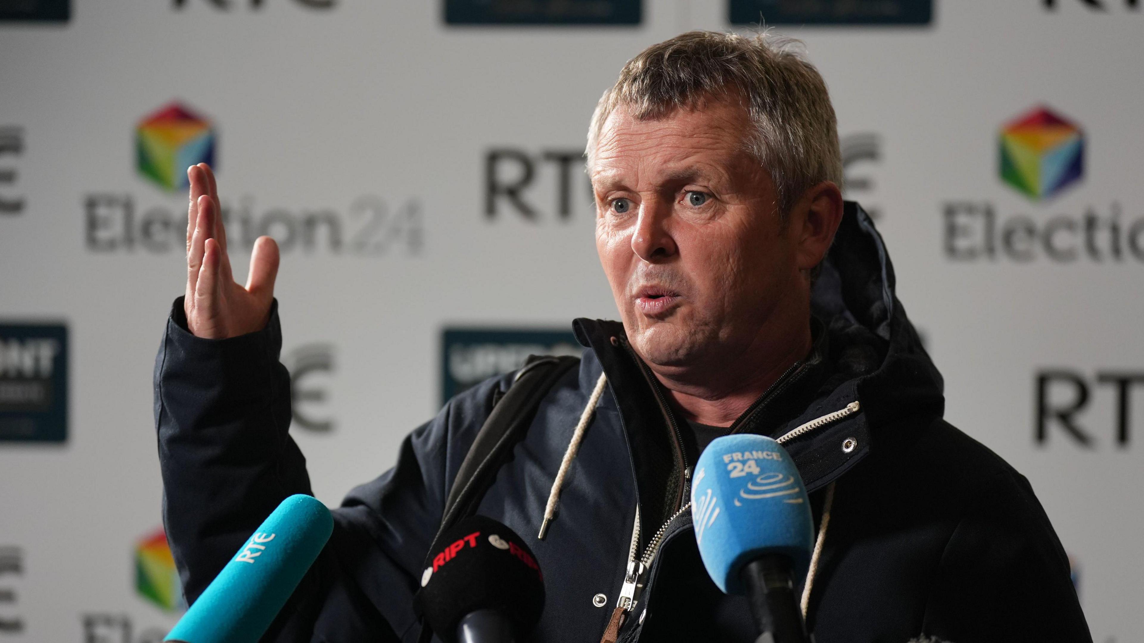 Richard Boyd Barrett of People Before Profit-Solidarity, arrives for the General Election leaders' debate at RTE studios in Montrose, Dublin. 