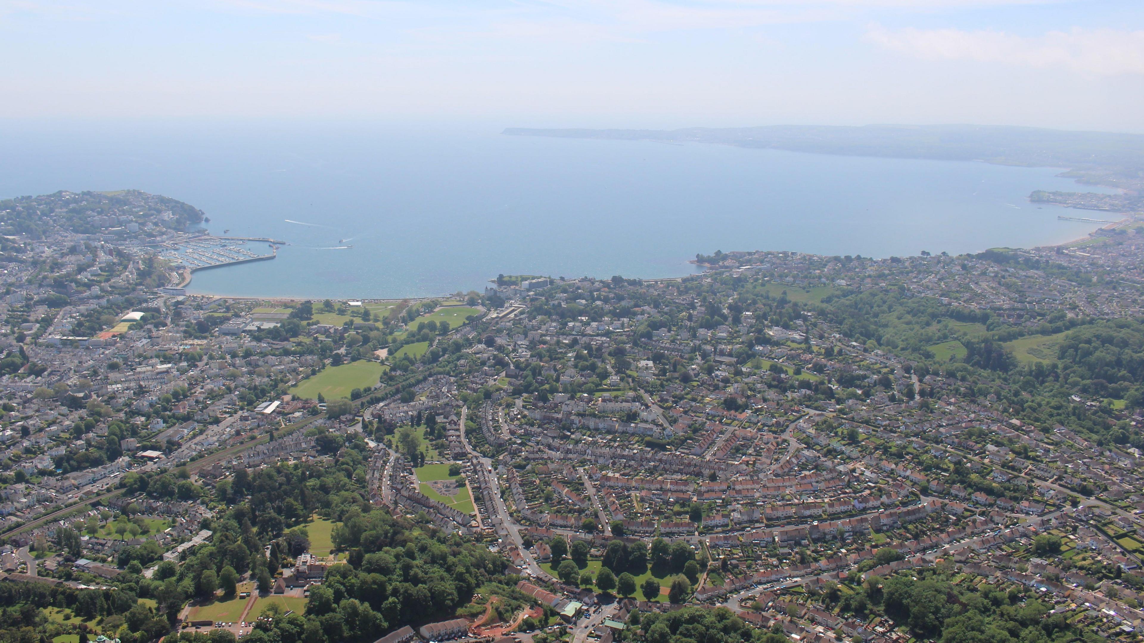 Aerial shot of Torbay