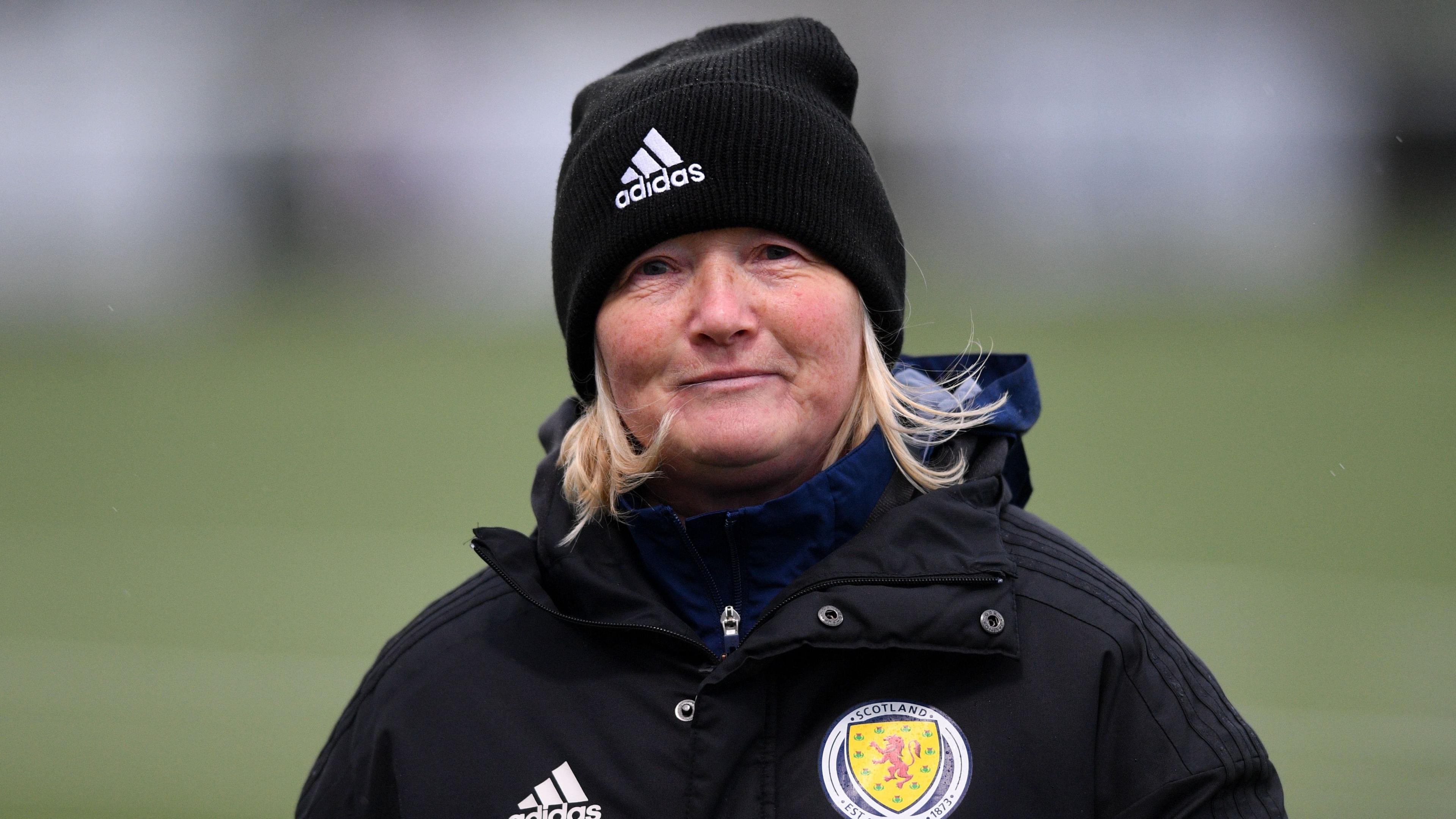 Pauline Hamill coaching Scotland U19s in 2022