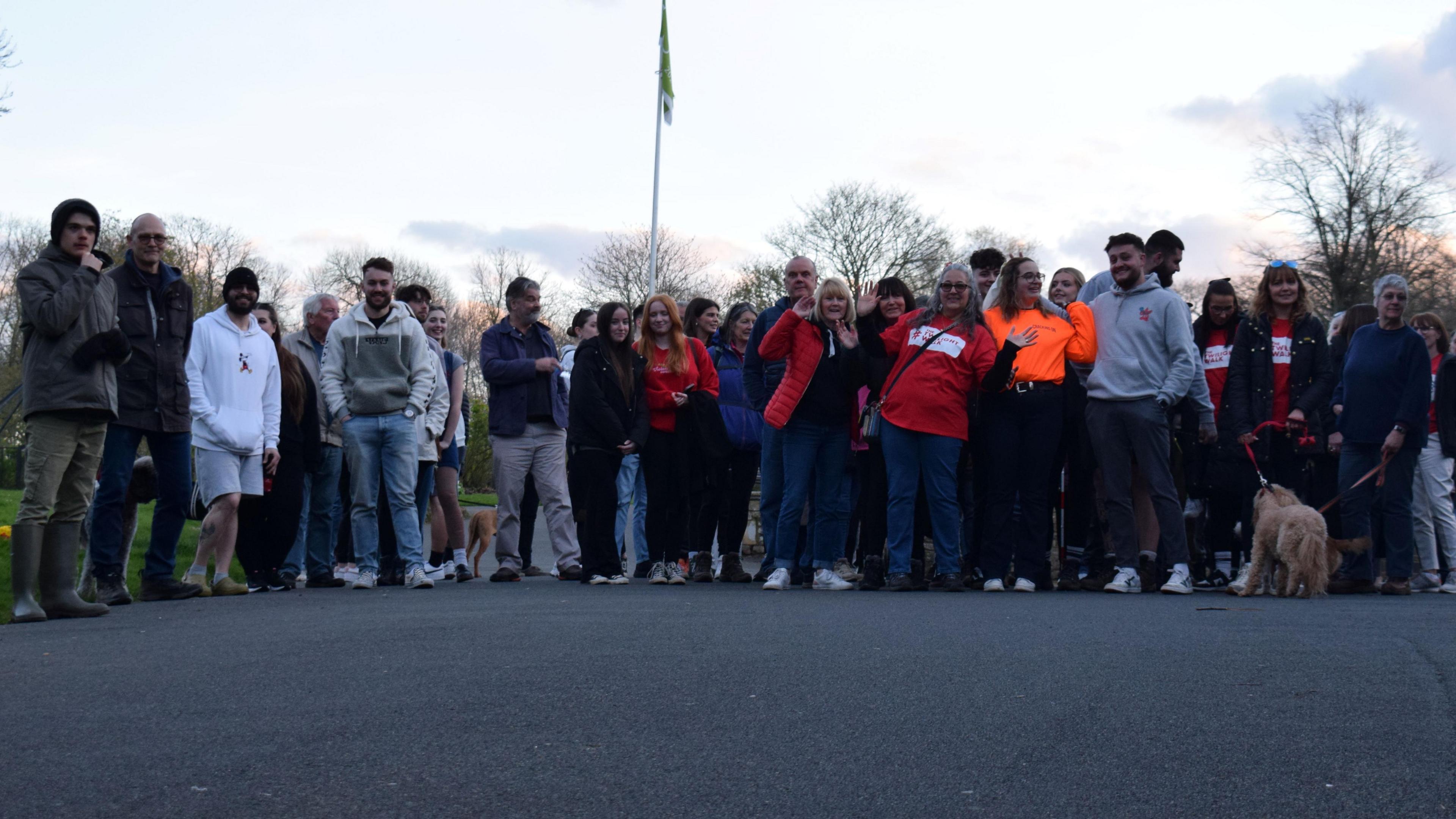 A group of people in Rushden for a walk