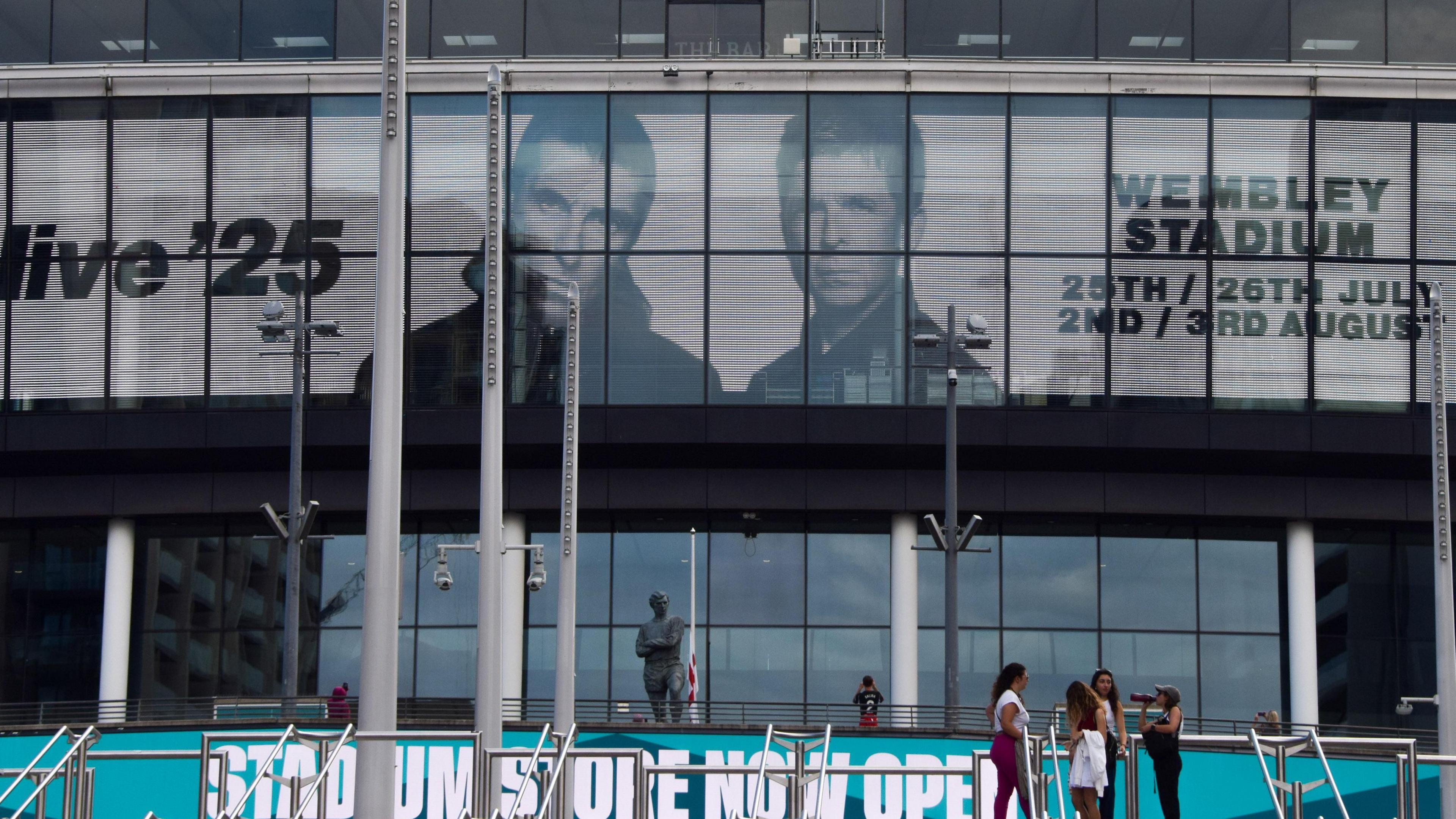 Oasis advertisement on Wembley stadium