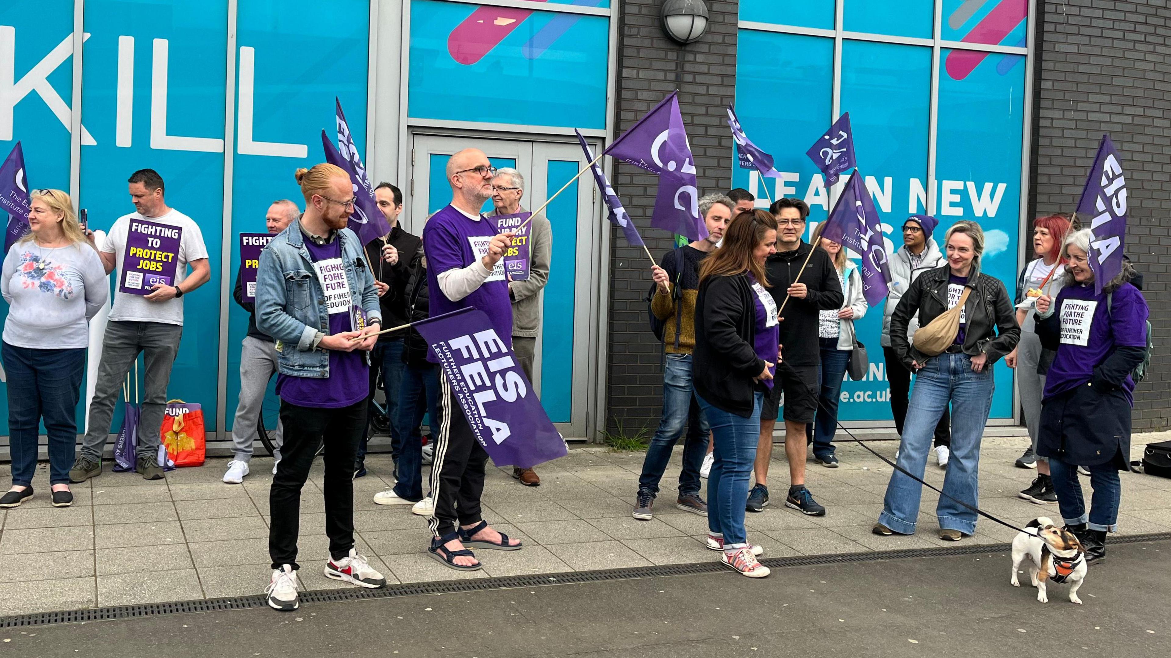 Staff at Glasgow Clyde College on strike