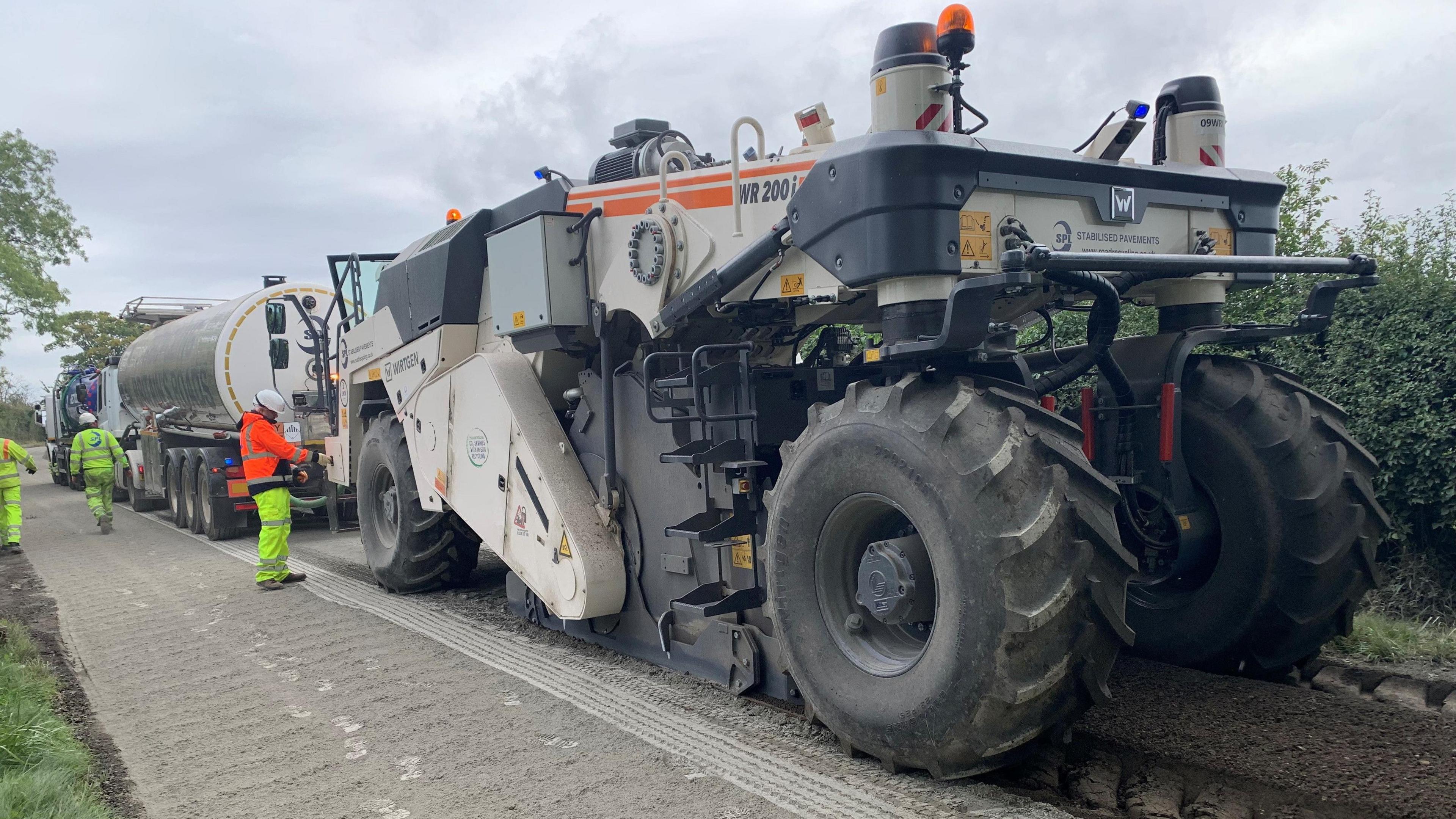 The innovative recycling roadworks being carried out at Berrick Salome