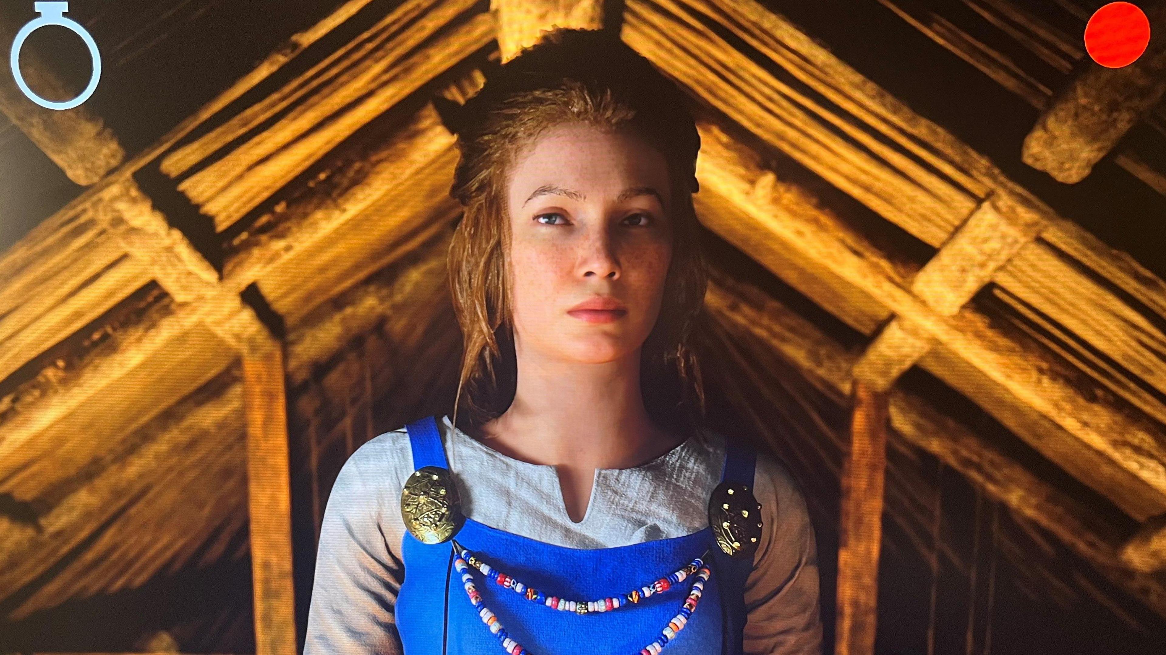Powered by the insertion of a coin, the AI Viking waits to receive a new token so she can speak again.