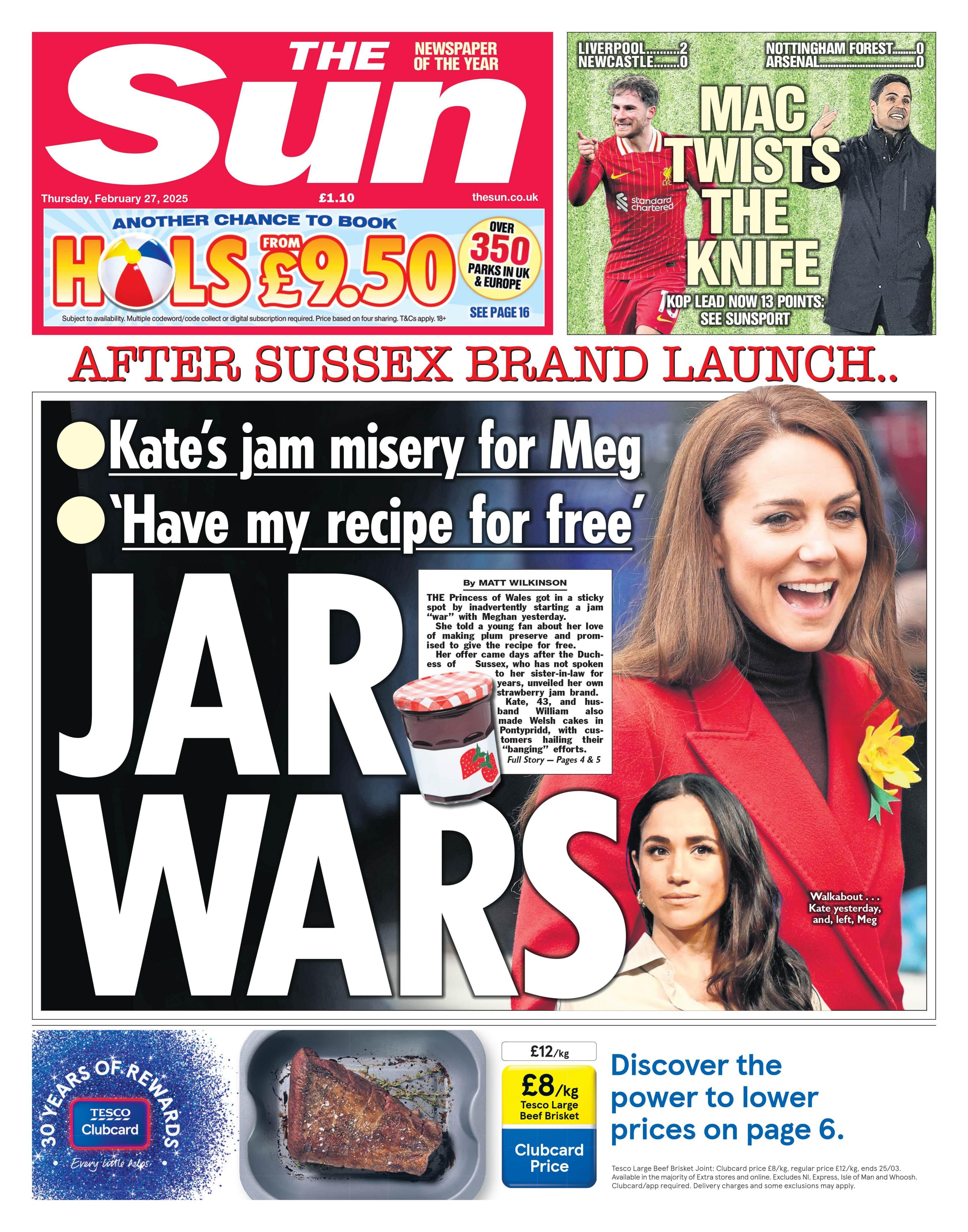 The Sun front page