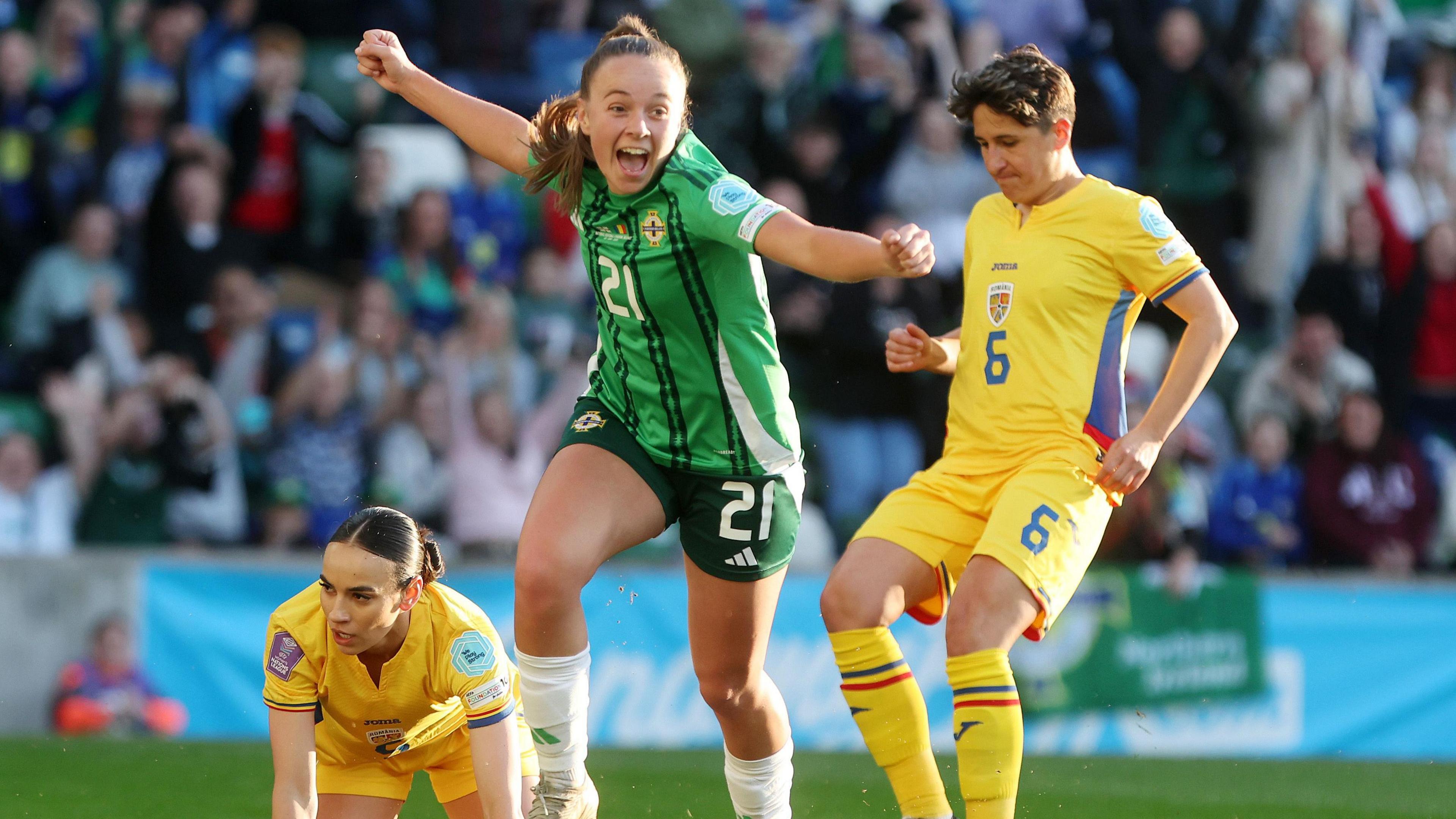 Kascie Weir celebrates scoring