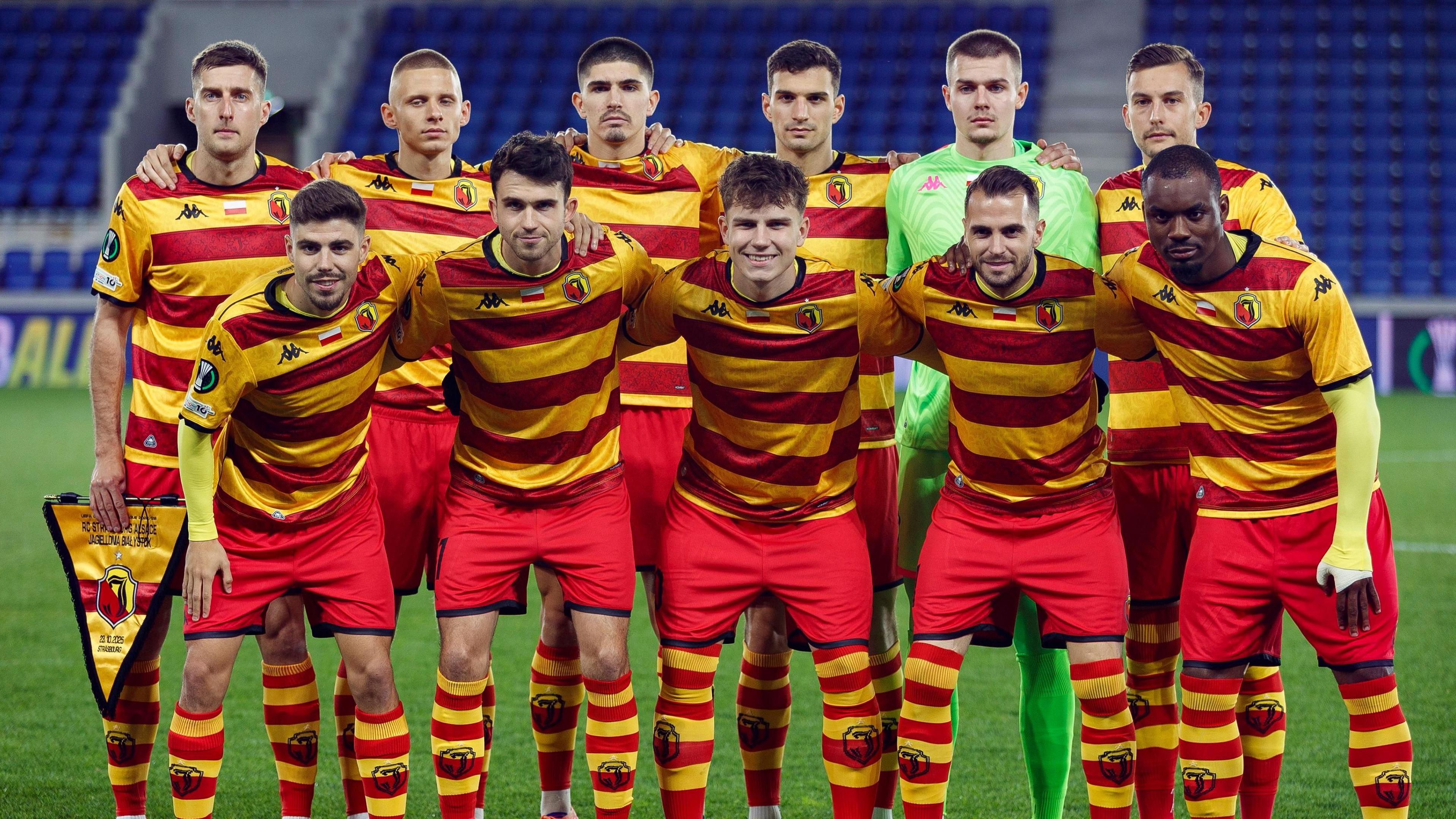 Jagiellonia Bialystok before a Conference League match against Strasbourg