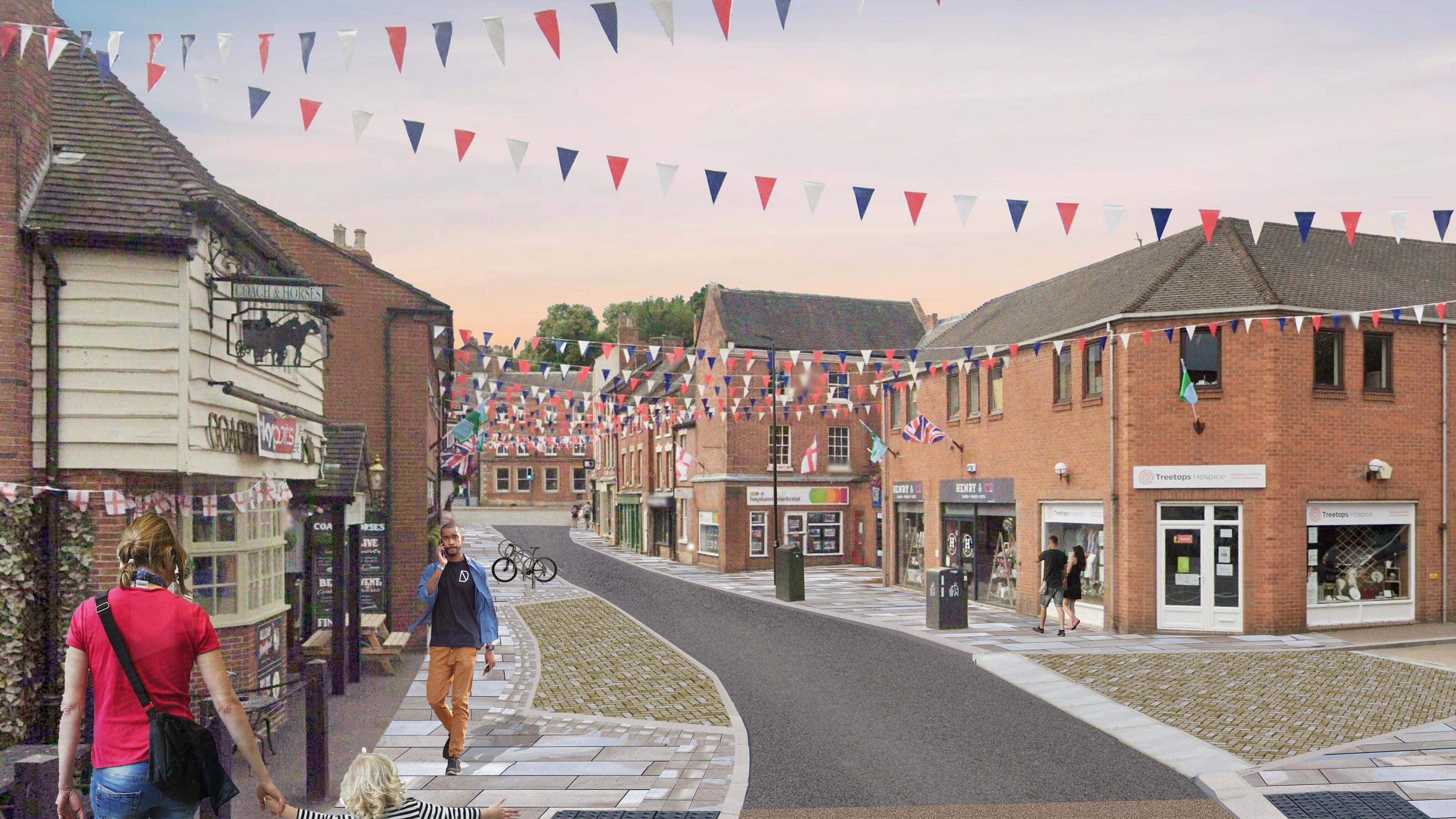 Artist impression of regenerated Ashbourne town centre