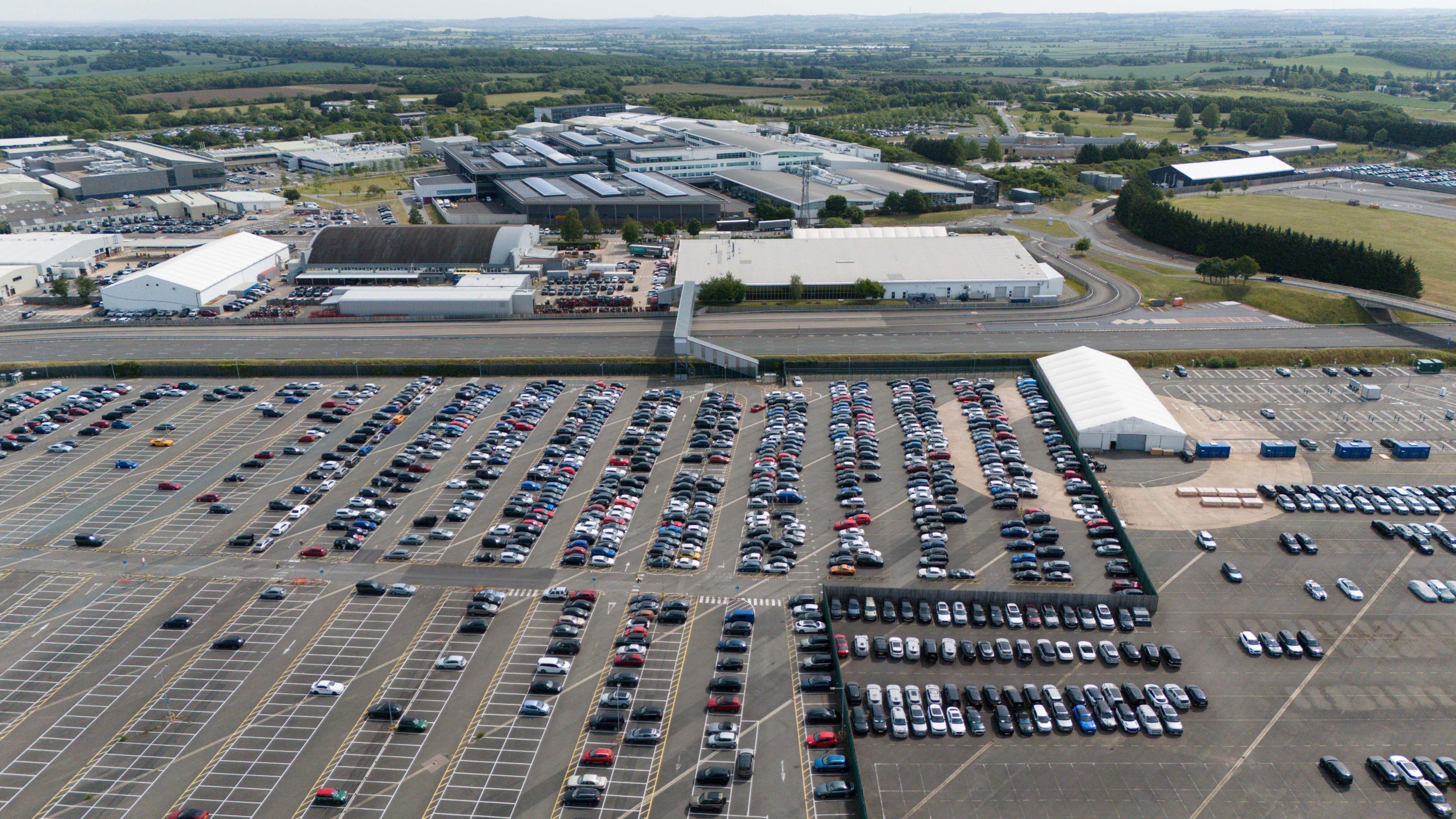 A view of vehicles at the Jaguar Land Rover facility in Gaydon, Warwickshire