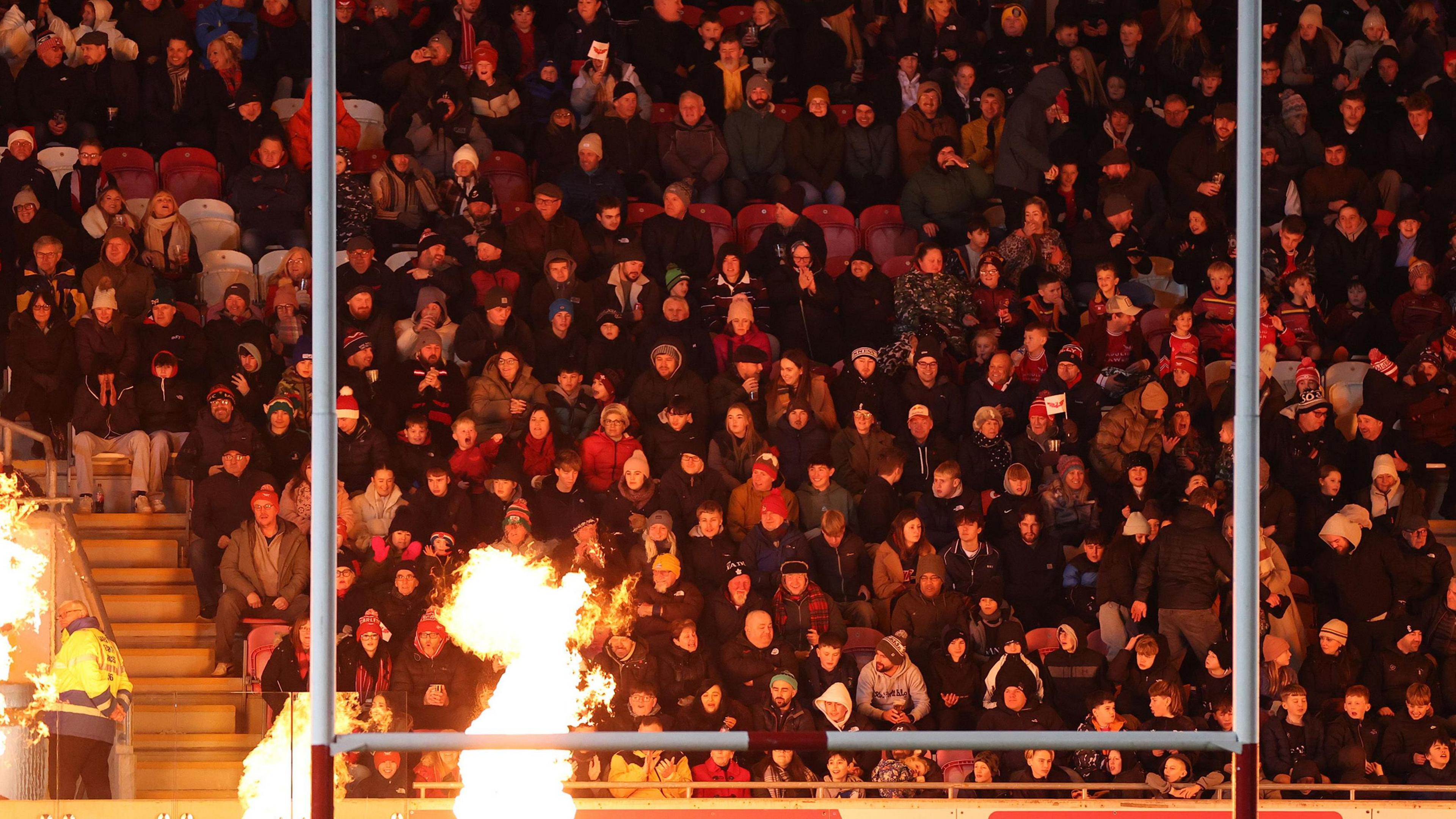 Supporters in the stands at Parc y Scarlets