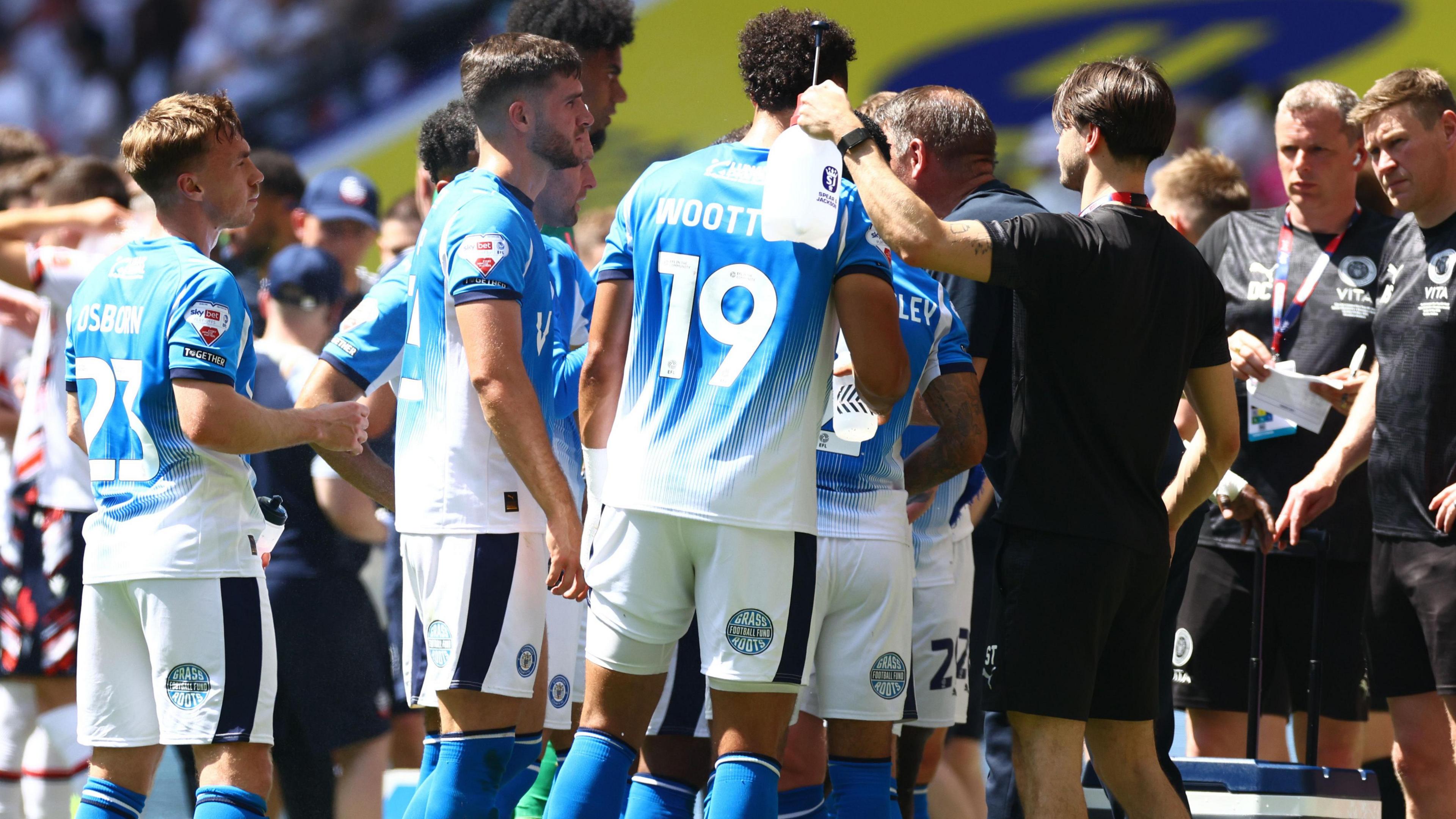 Stockport players cool down
