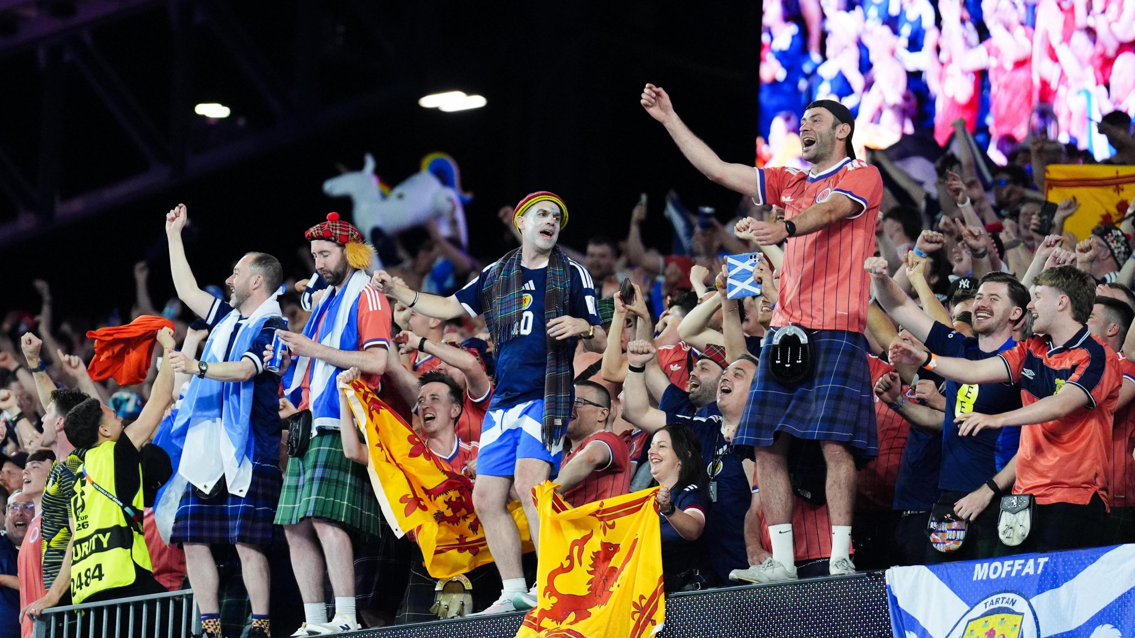 No slowing down for these Scotland fans after the full-time whistle