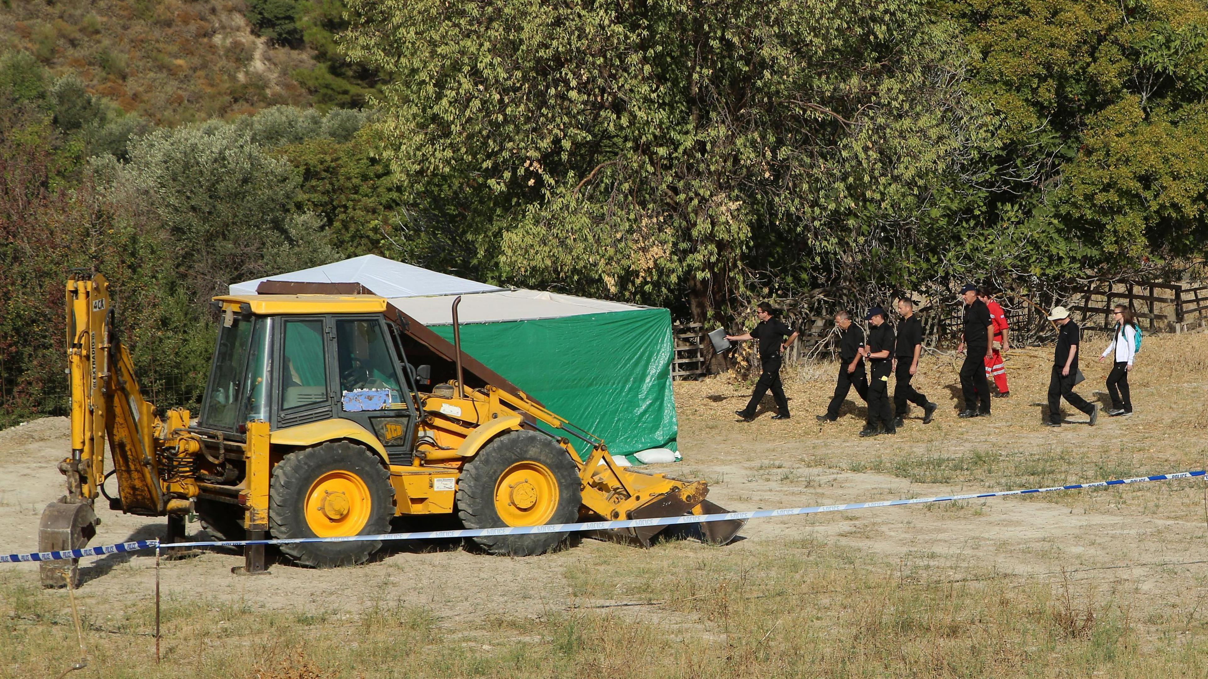 Forensic officers working on the land where Ben disappeared in 1991