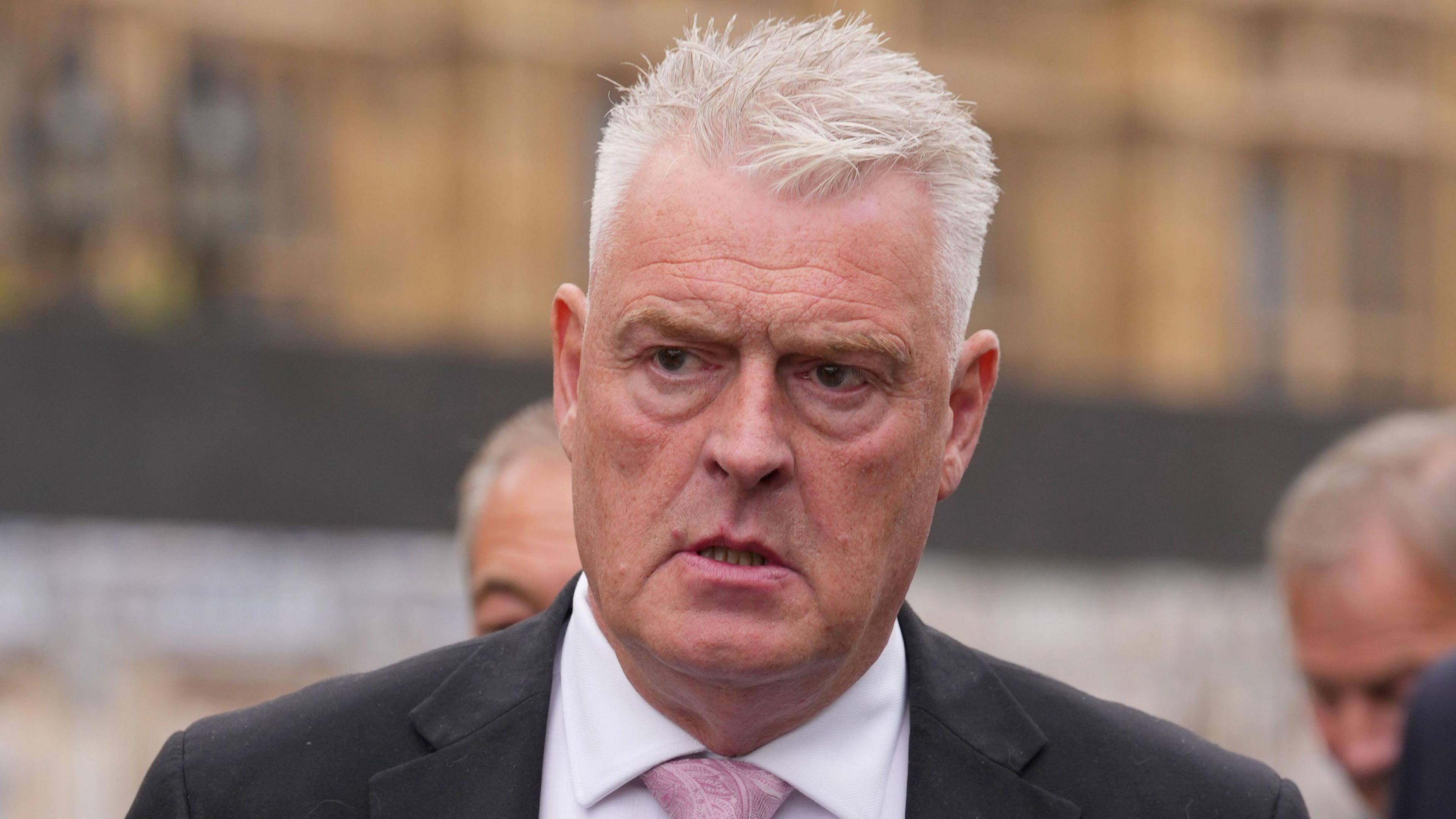 Reform UK MP Lee Anderson arriving at the House of Commons in Westminster,