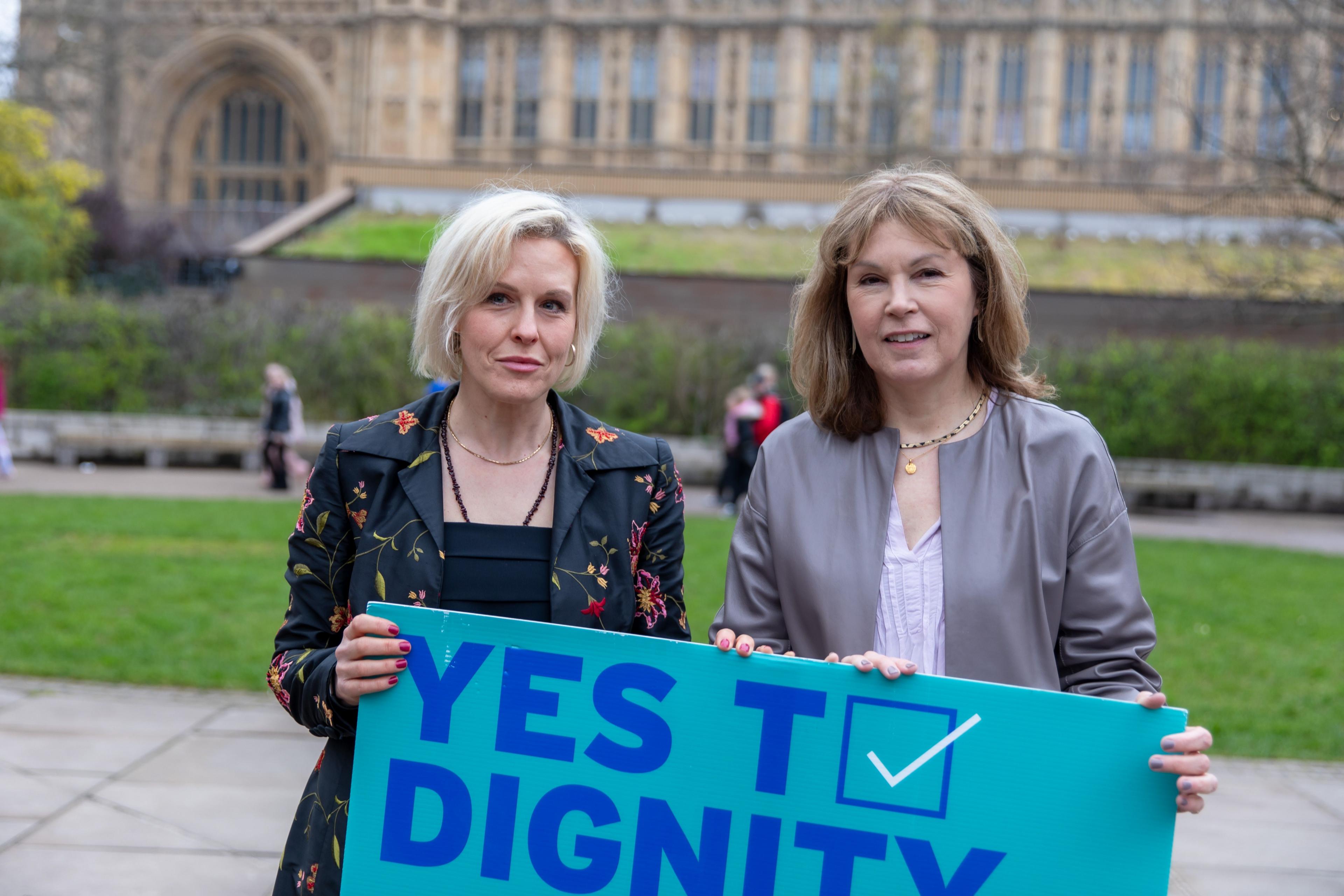 Rebecca Wilcox and Dignity in Dying chief executive Sara Wooten