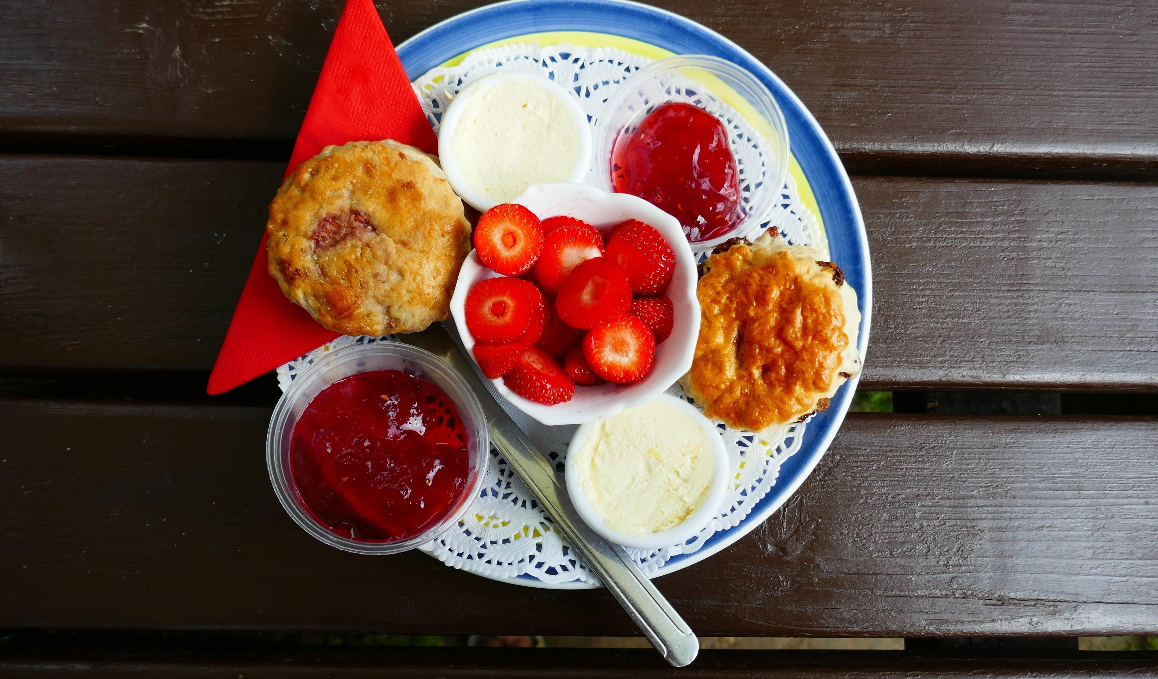 Scones, jam and cream