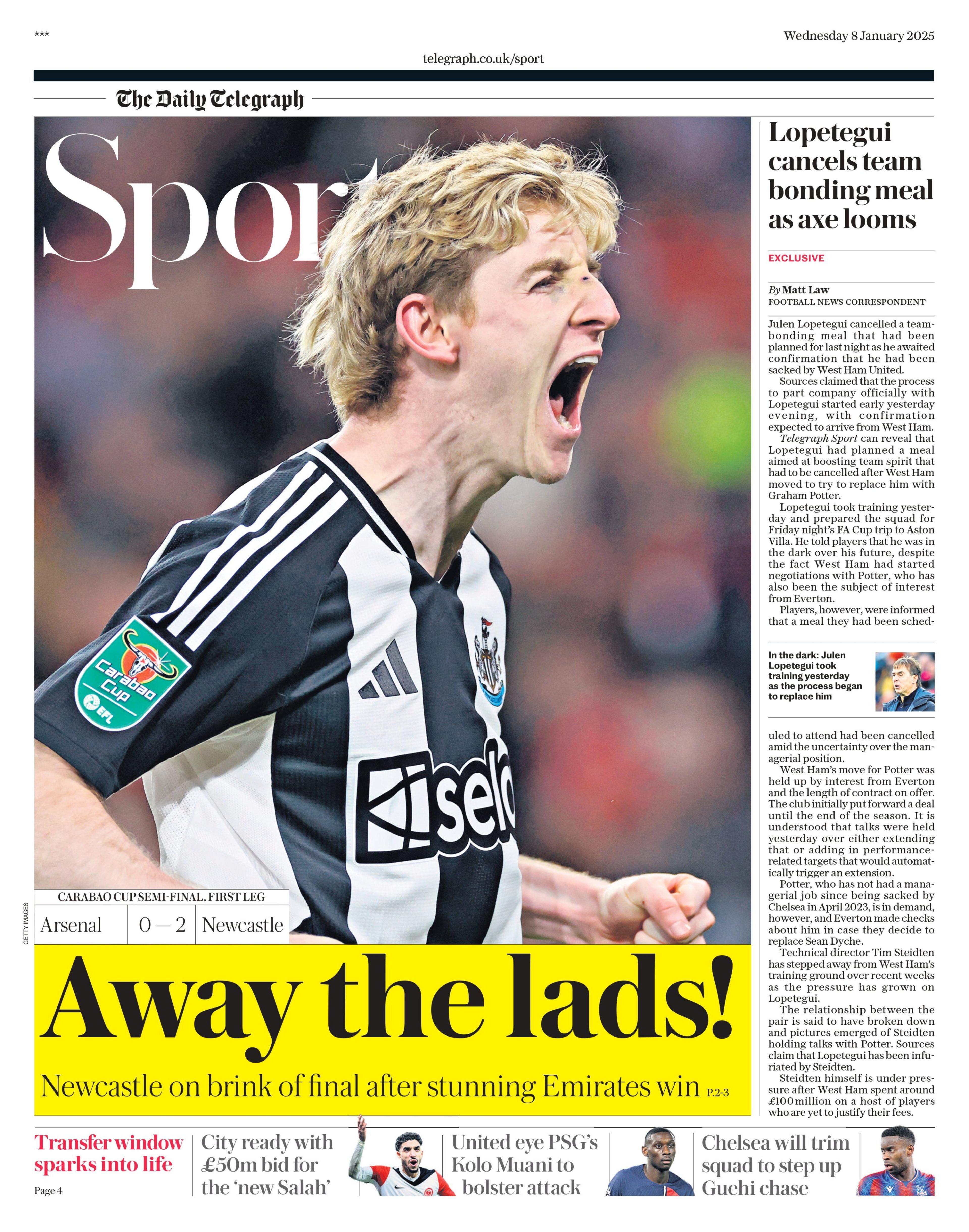 Telegraph sports section