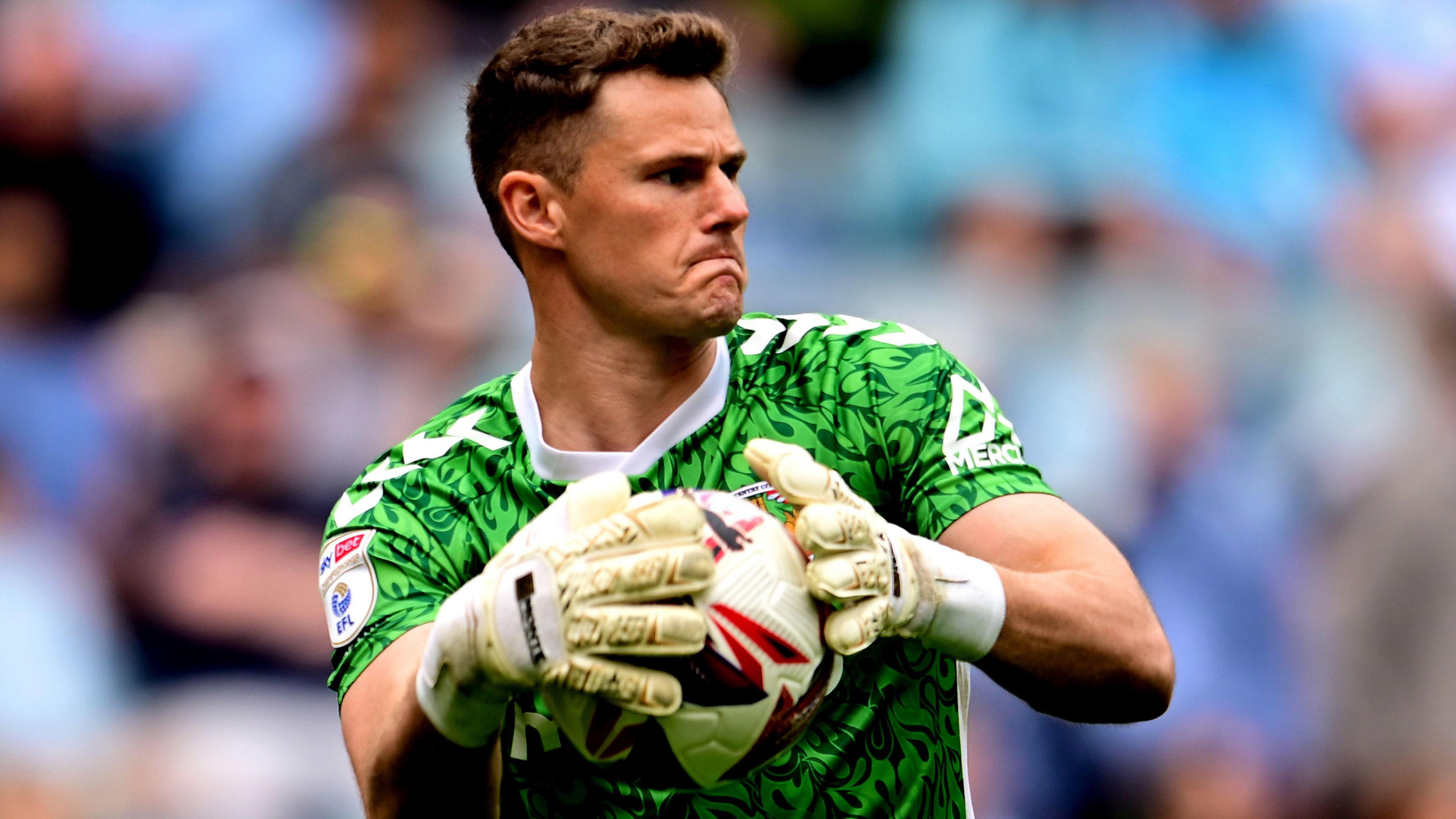 Coventry City goalkeeper Ben Wilson in action against Middlesbrough