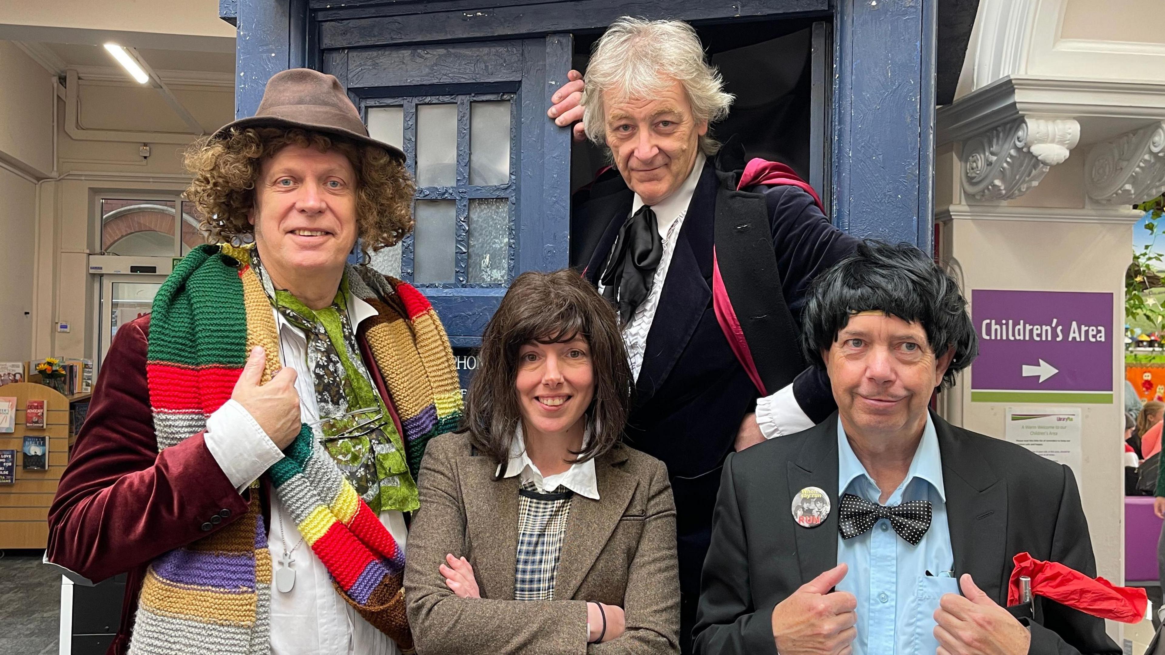 lan Window, Mercedes Cook, Scott Goodman and Iain McDonald are dressed as characters from Doctor Who